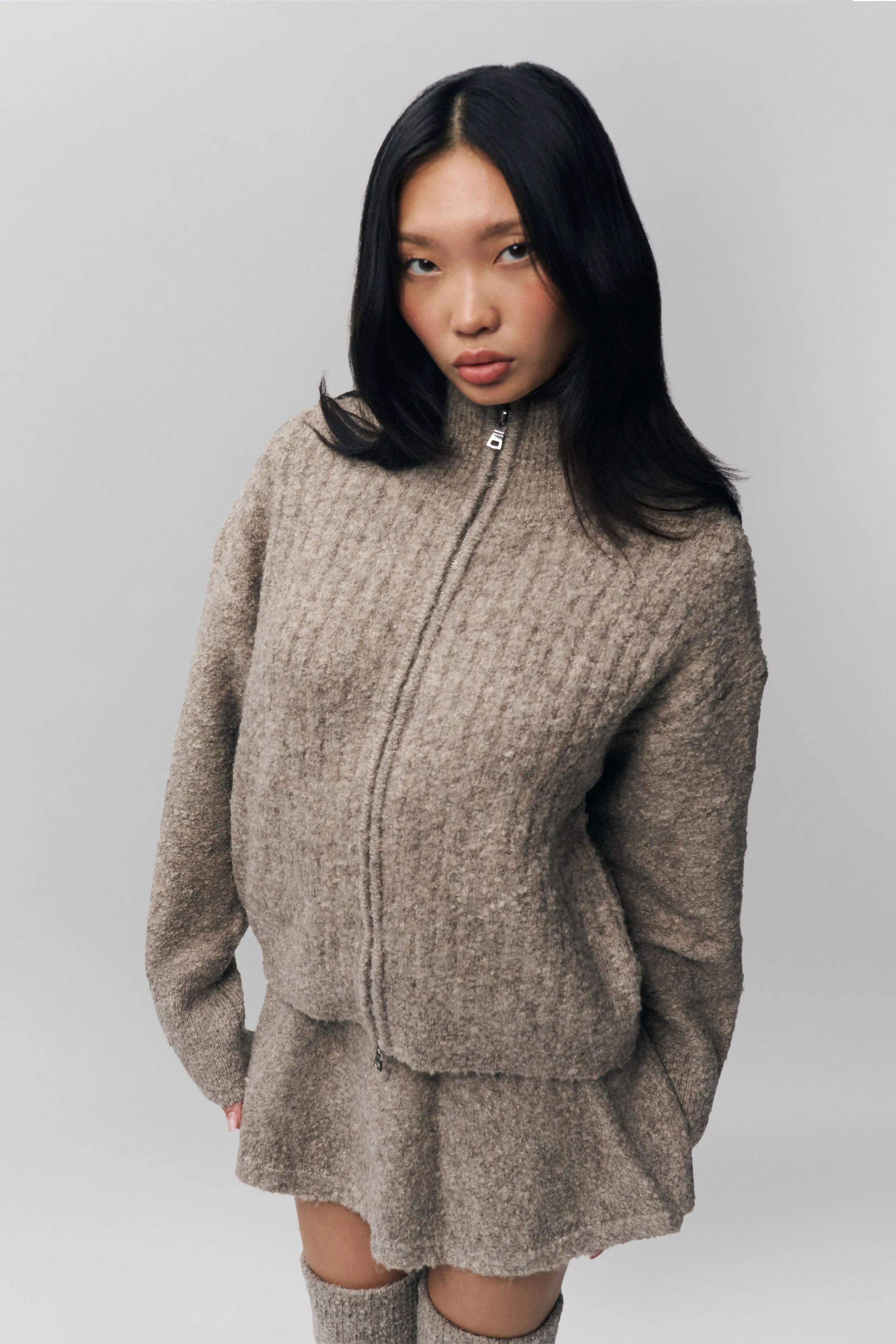 Sport Fit Cozy Knit Fit Mila Zip Up