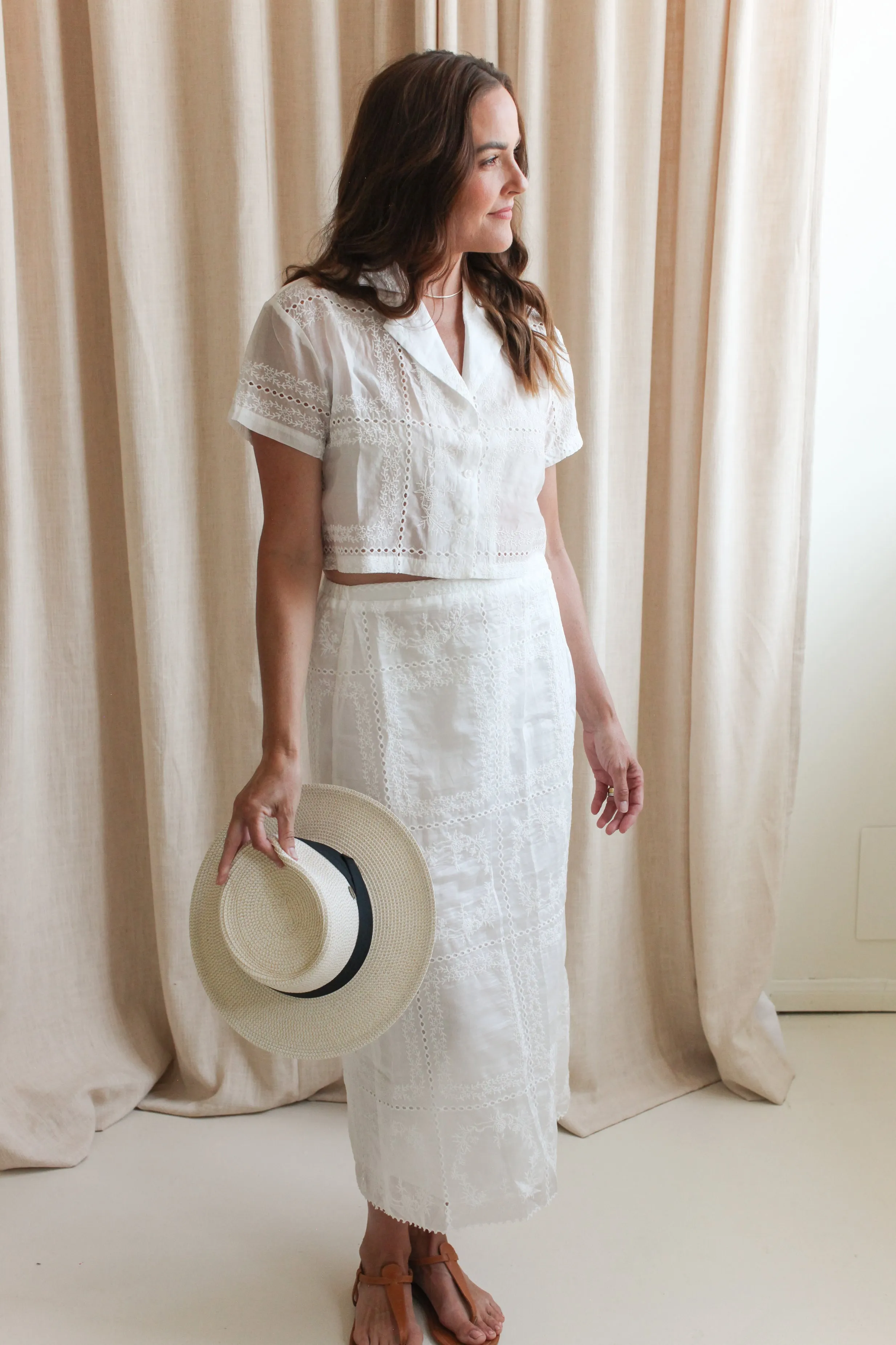 Street Edge Easy Layers Carina Eyelet Midi Skirt