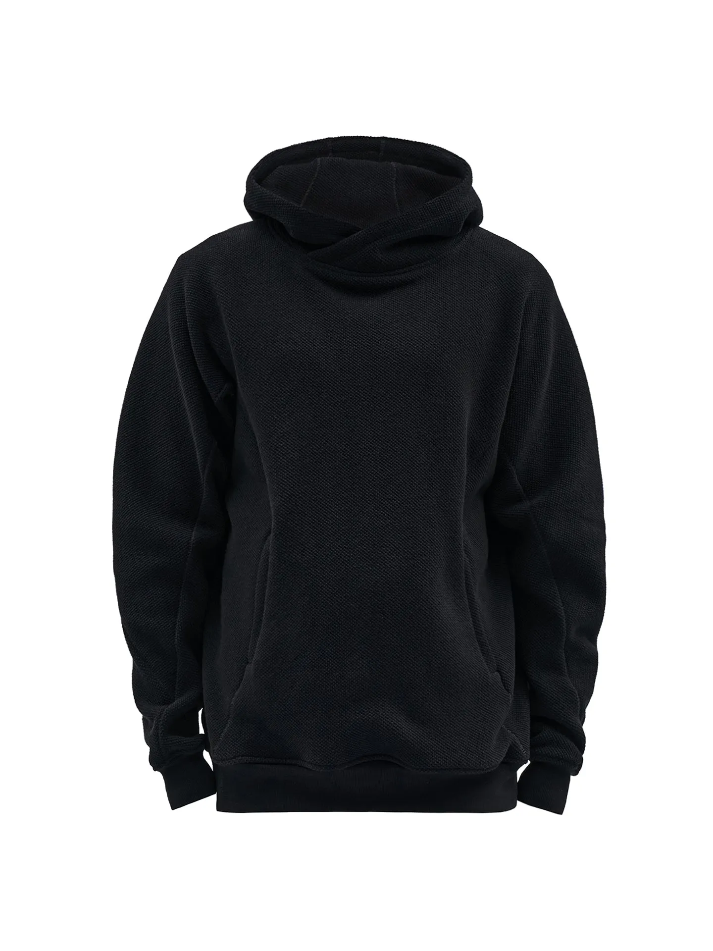 Comfortable Layer ehitu hoodie textured cotton jersey black