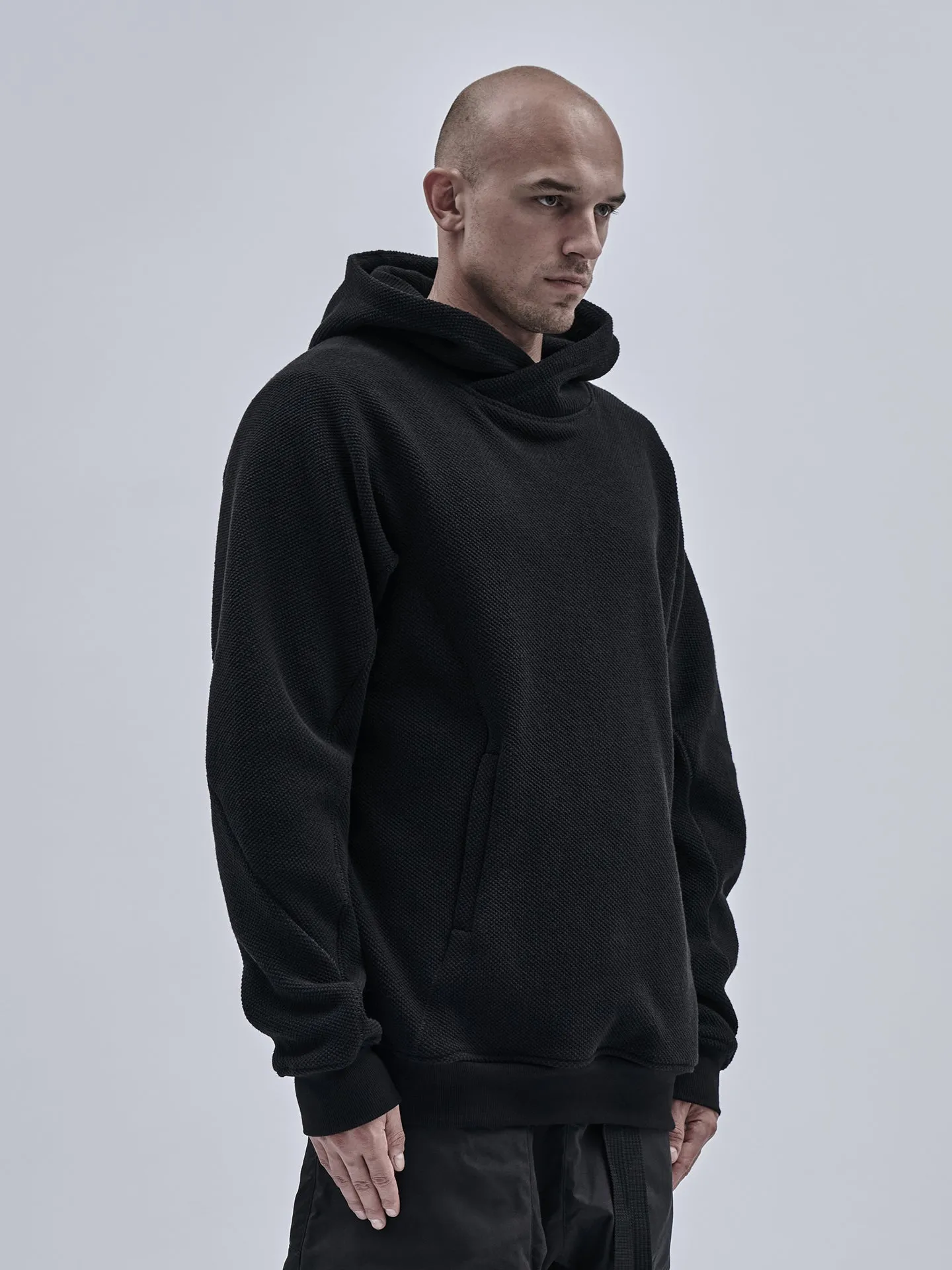 ehitu hoodie textured cotton jersey black All-day Comfort Daily Staple