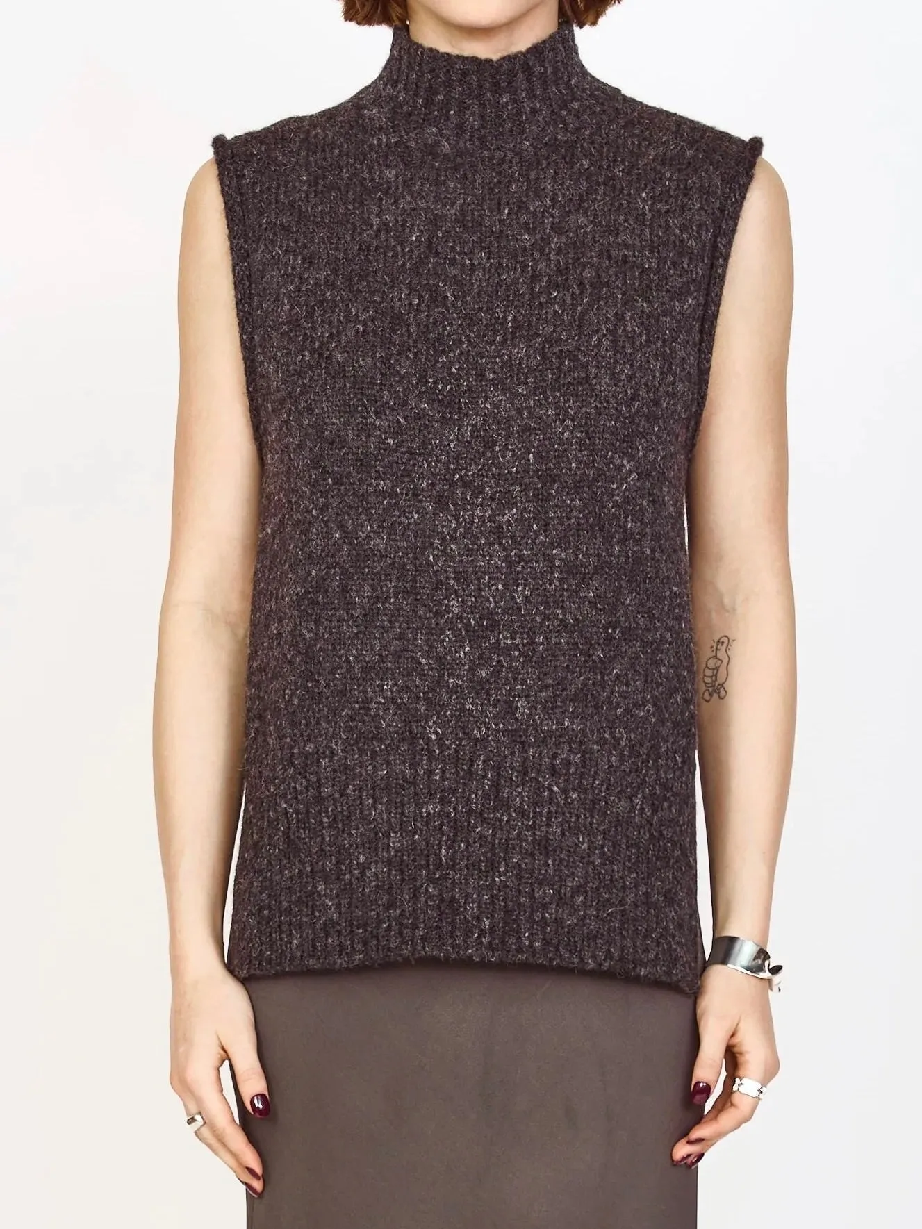 Mirth Aspen Sweater Vest in Charcoal Versatile Performance