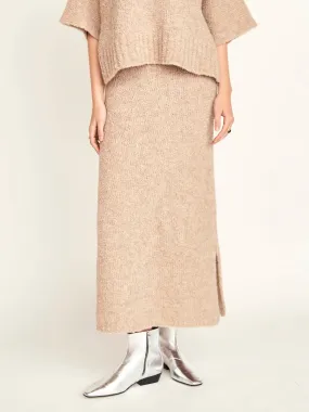 Mirth Estes Boucle Skirt in Graham Cracker Sleek Detail