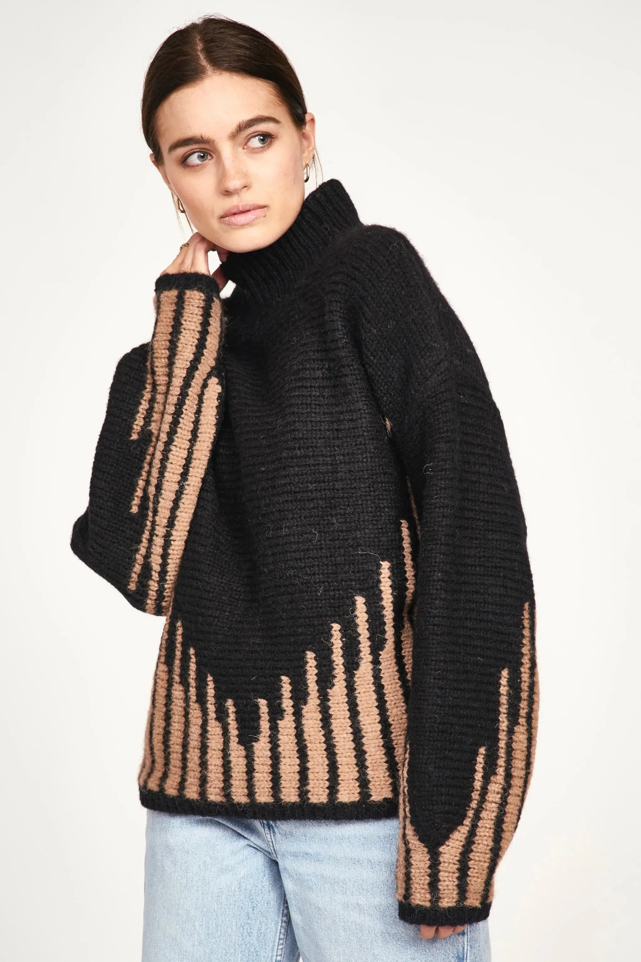 Cold Weather Knitwear Mirth Highland Sweater Black