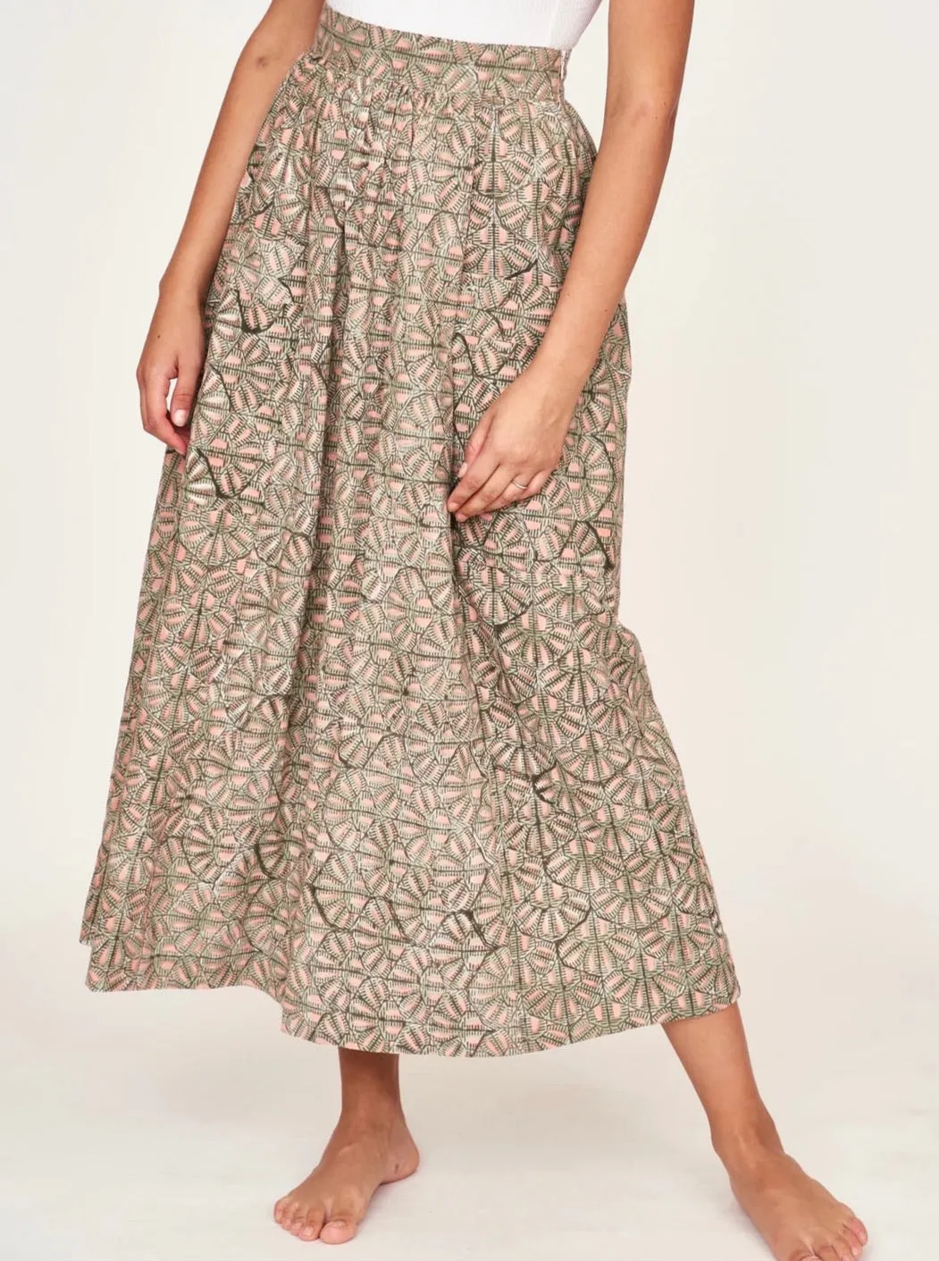 Faux Leather Mirth Marion Skirt Trellis In Petal