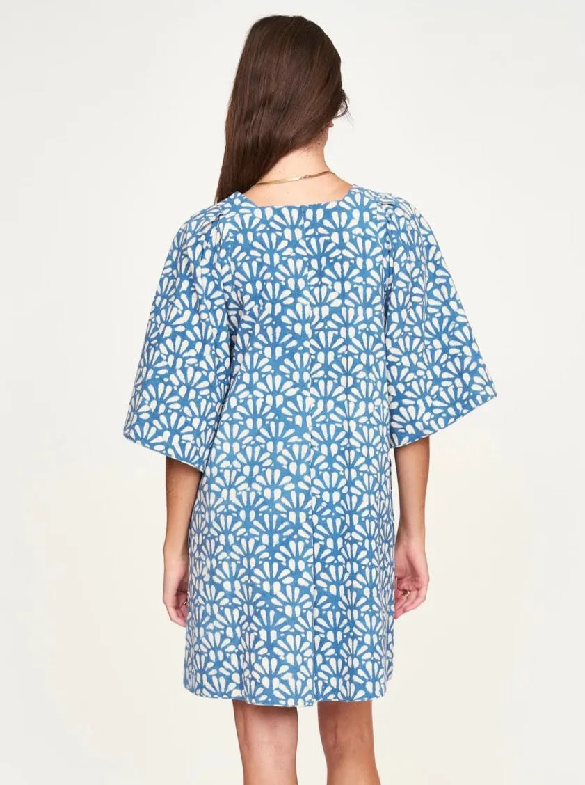 Wide Hemline Church Proper Mirth Short Dress Tellis in Indigo