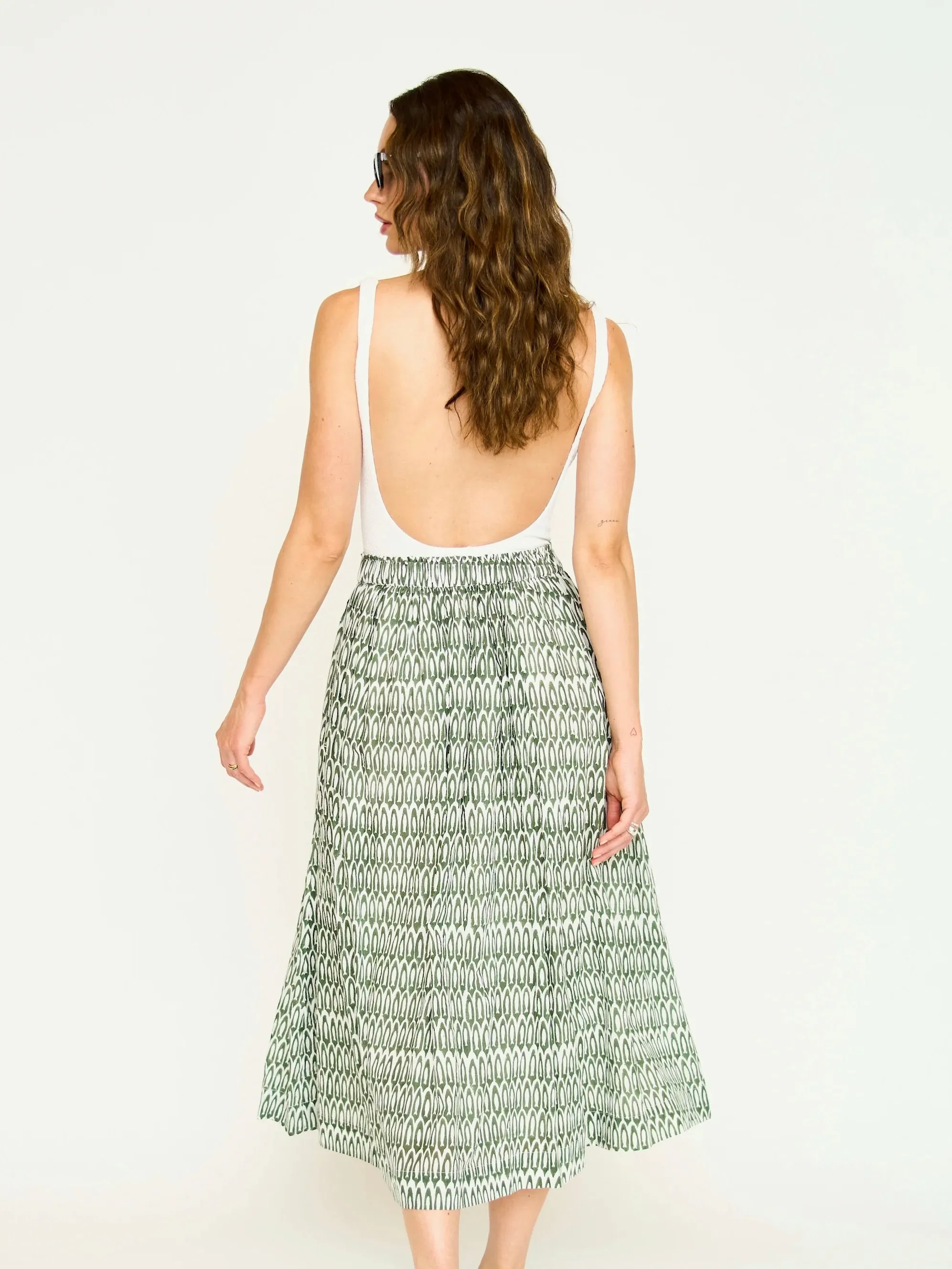 Laid Back Look Mirth Verona Skirt in Kelp Minnow