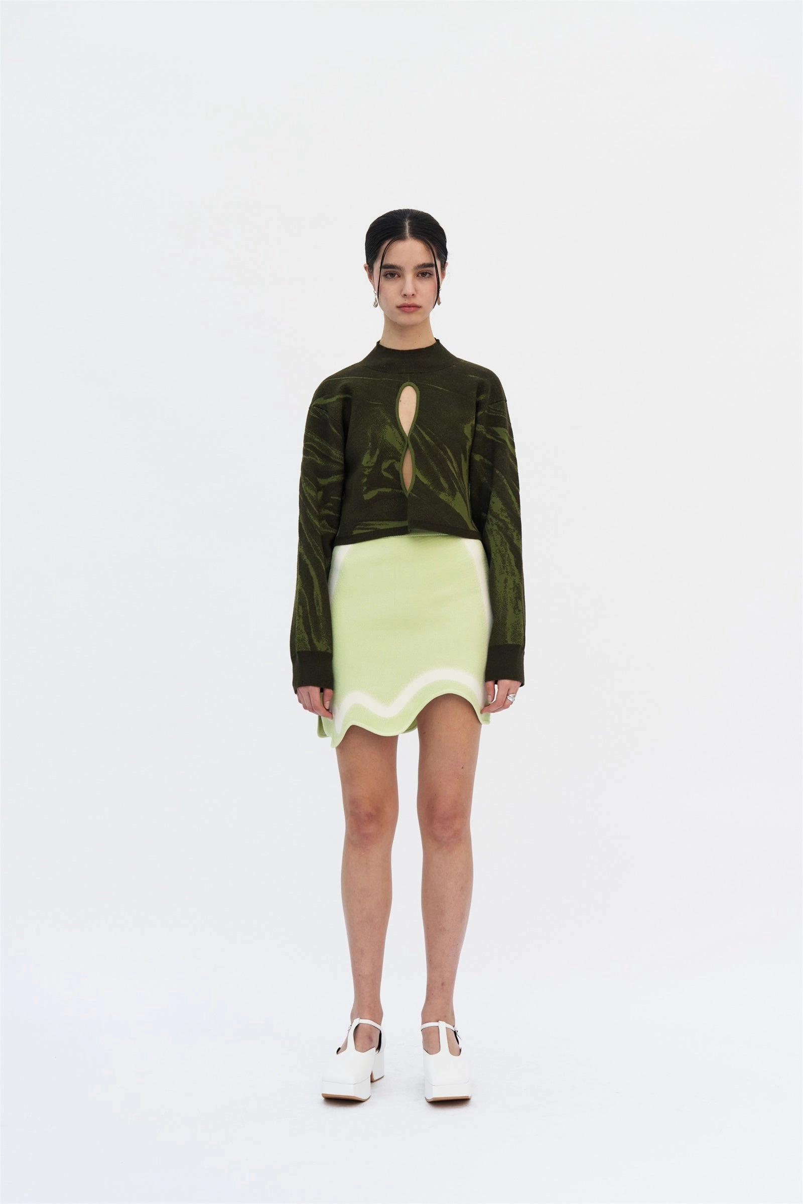 Self Cleaning Coating MISO RUCHED CASHMERE COTTON PULLOVER