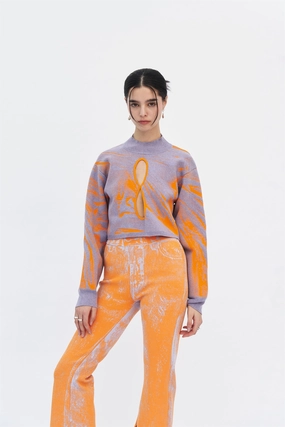 MISO RUCHED CASHMERE COTTON PULLOVER Slim Silhouette Comfort Cushion Neckline