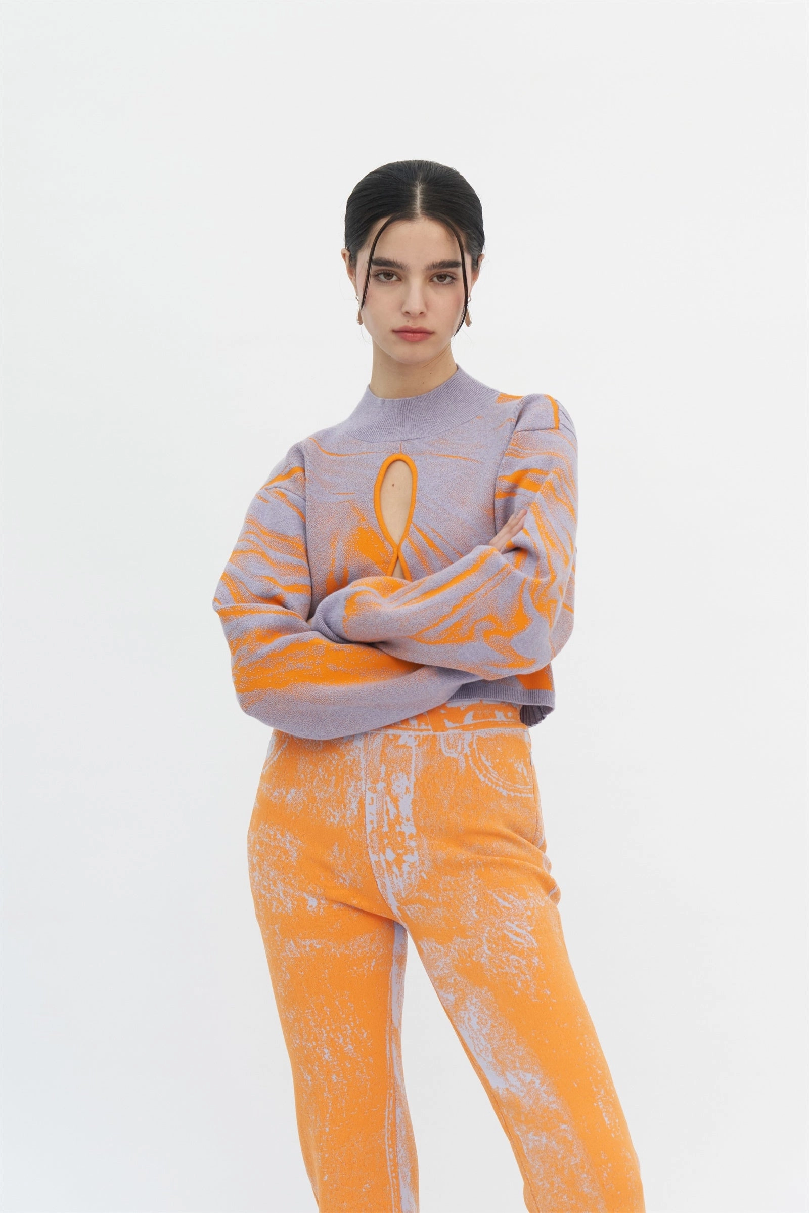 Antibacterial Fabric Non Chafing Side Seams MISO RUCHED CASHMERE COTTON PULLOVER