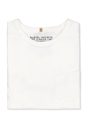 Nigel Cabourn Ladies White New Basic Pocket T-Shirt Hypoallergenic Lining