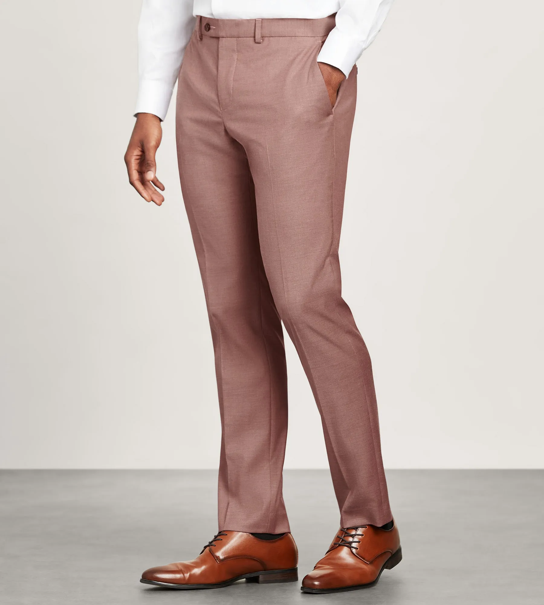 Adaptable Design AdjustableTabs Modern Fit Dark Rose Solid Suit Pants