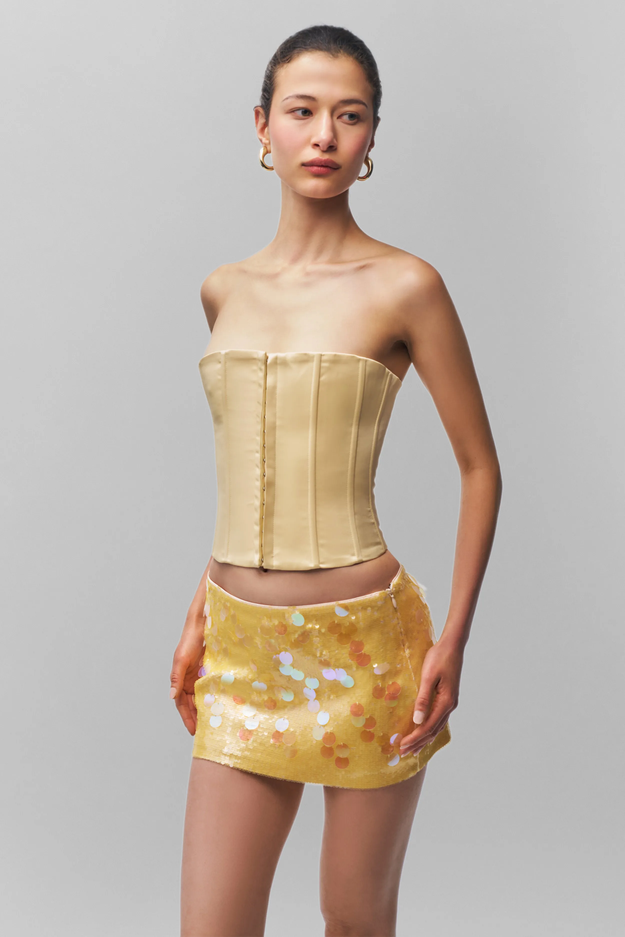 hypoallergenic material Low Rise Paillette Skirt