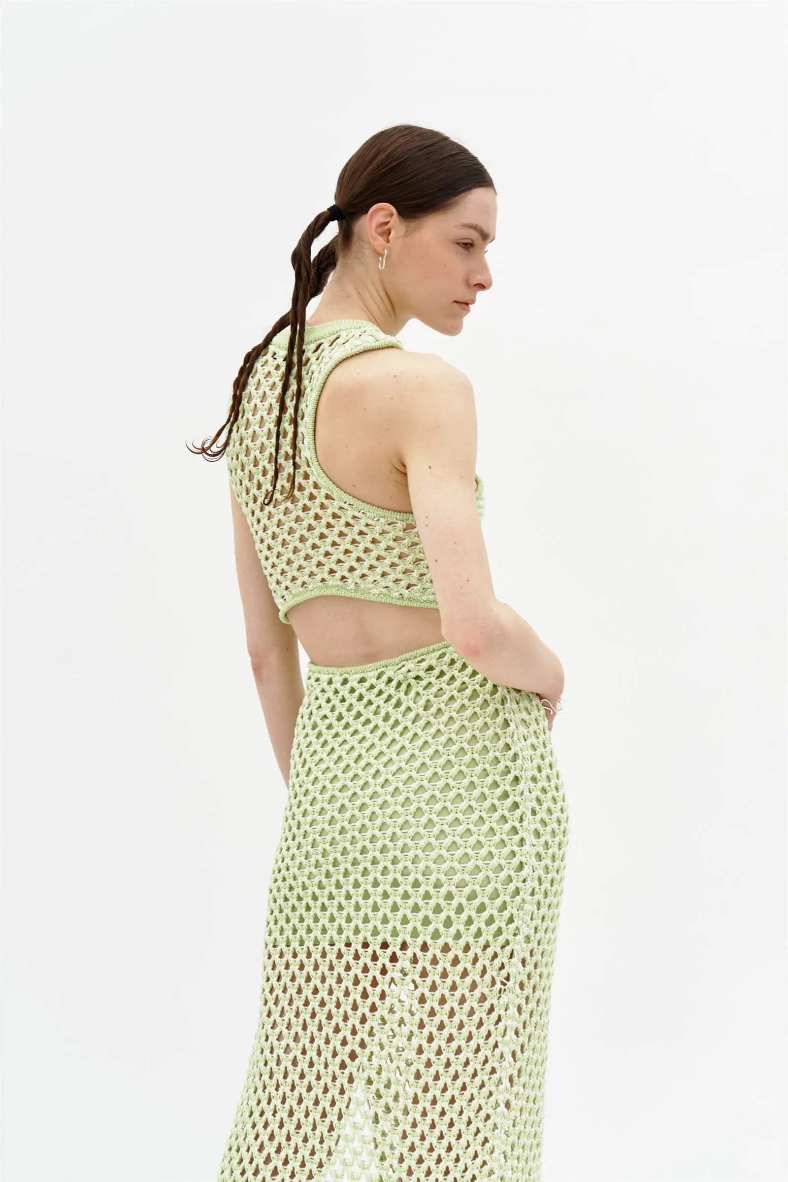 MORGAN CROCHET LONG TANK DRESS Timeless Waist Fit