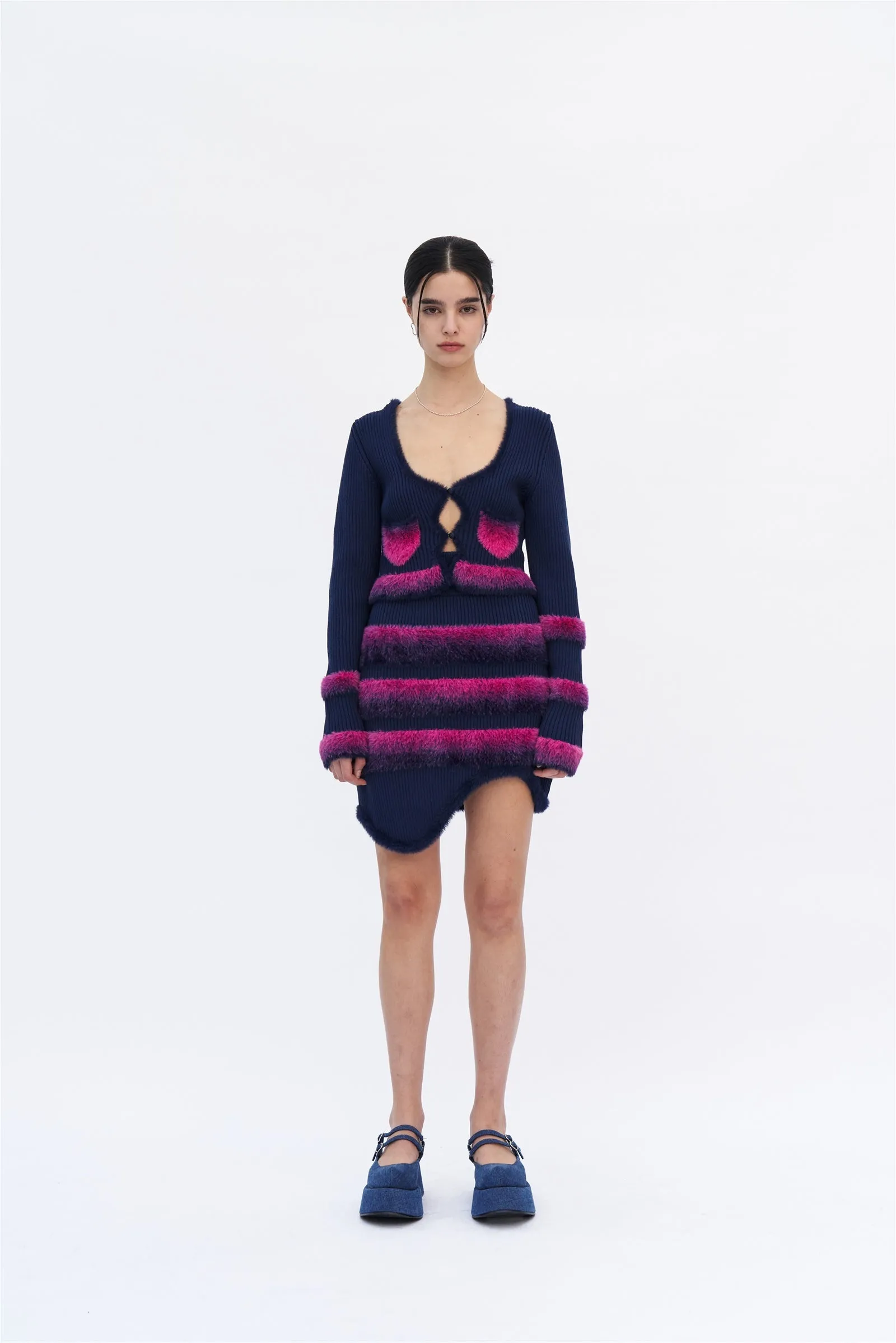 MOROSE FAUX FUR TRIMMED CROPPED CARDIGAN Clean Jacket Detail Canvas Make