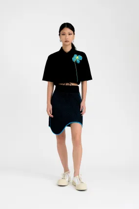 Form Fitting Versatile Wear MOROSE PILLOW STITCH WAVY MINI SKIRT