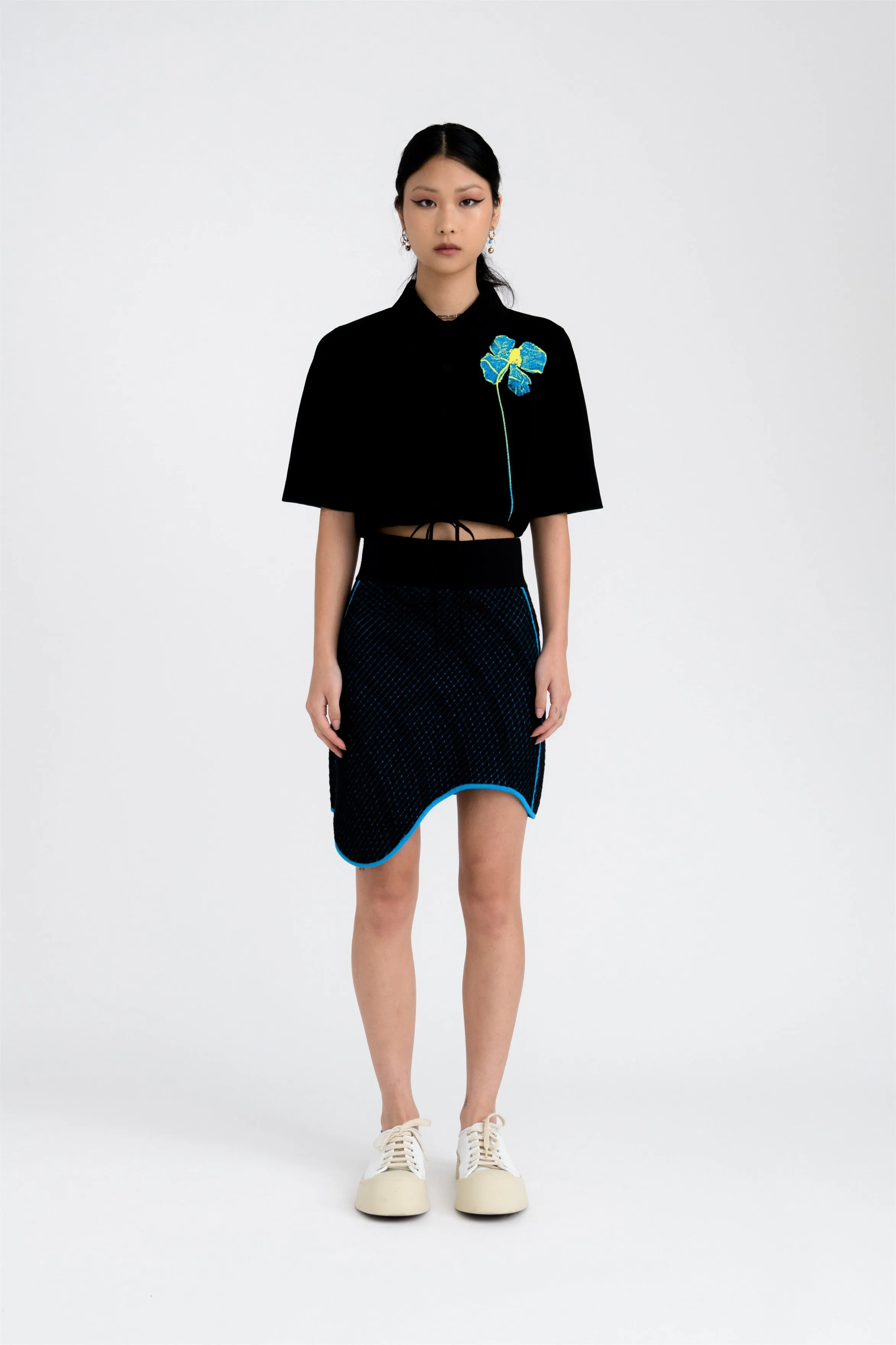 Side slits MOROSE PILLOW STITCH WAVY MINI SKIRT