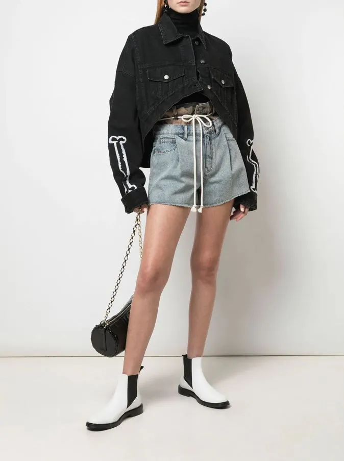 AbrasionResistantEdging Wind Resistant Fabric BONEZ OF HACULLA DENIM JACKET JET BLACK WASH