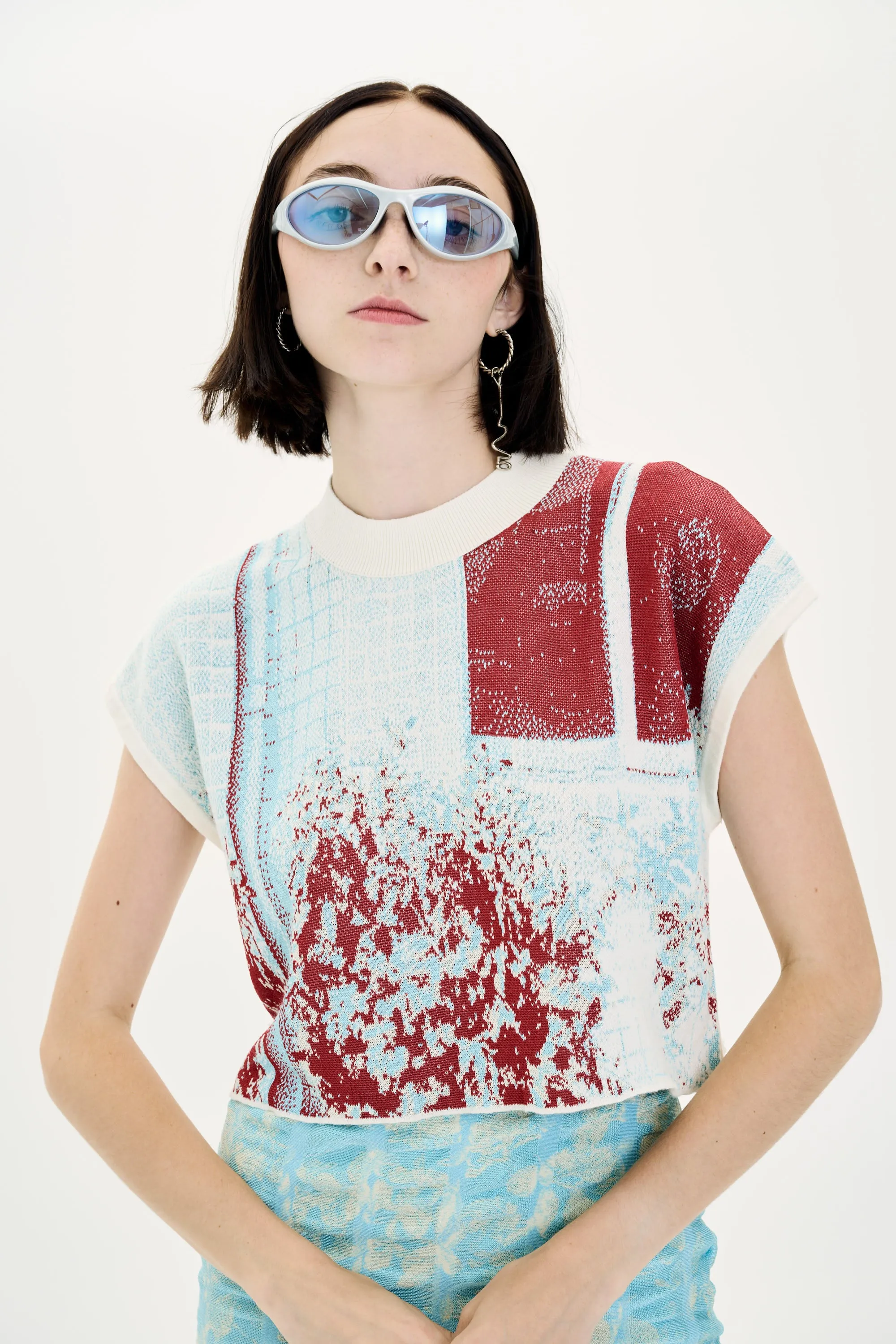 LowMaintenanceFabric RABENDA TREE PRINT BOXY CROPPED TOP