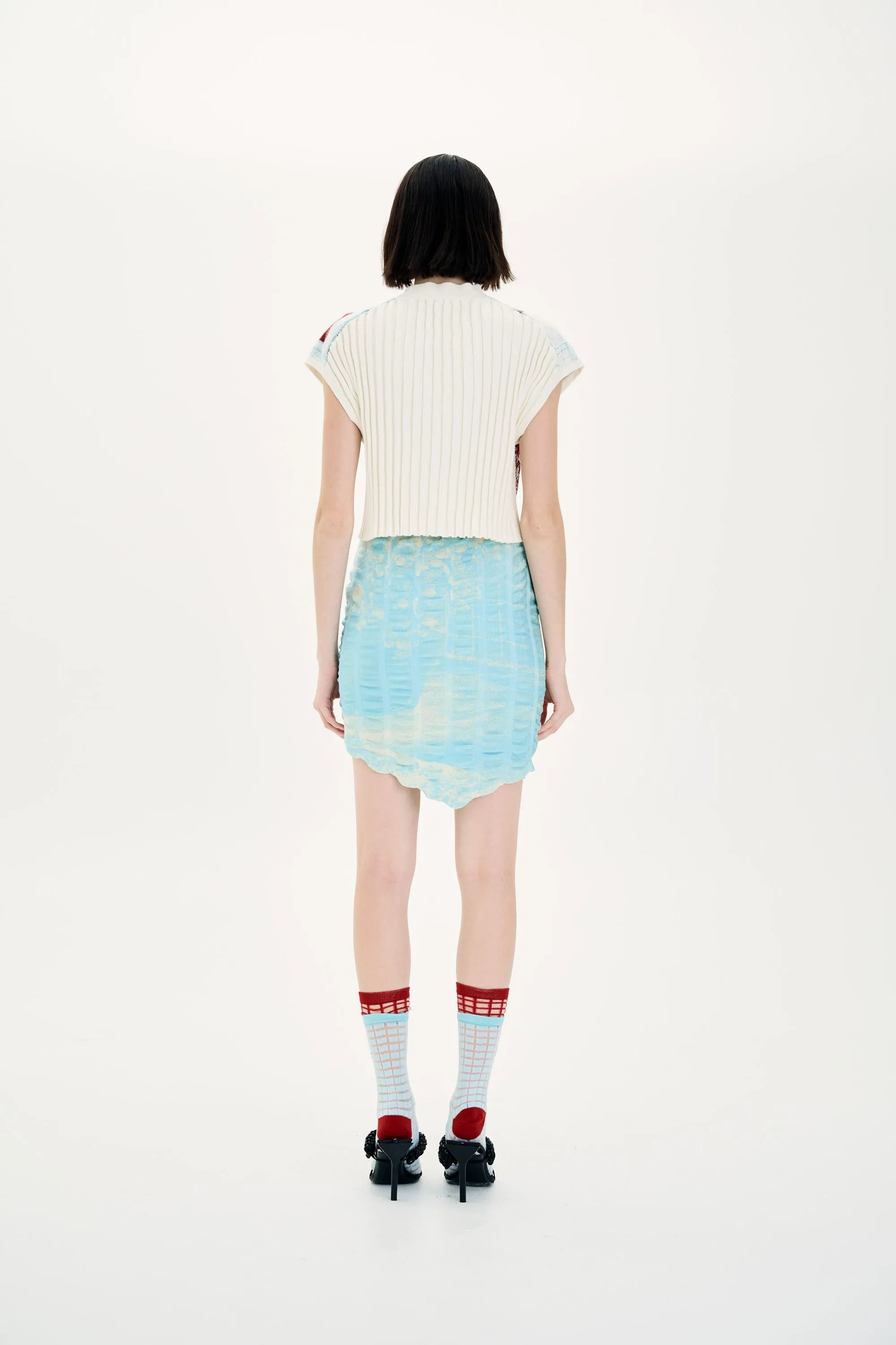 RABENDA TREE PRINT BOXY CROPPED TOP Hypoallergenic Lining