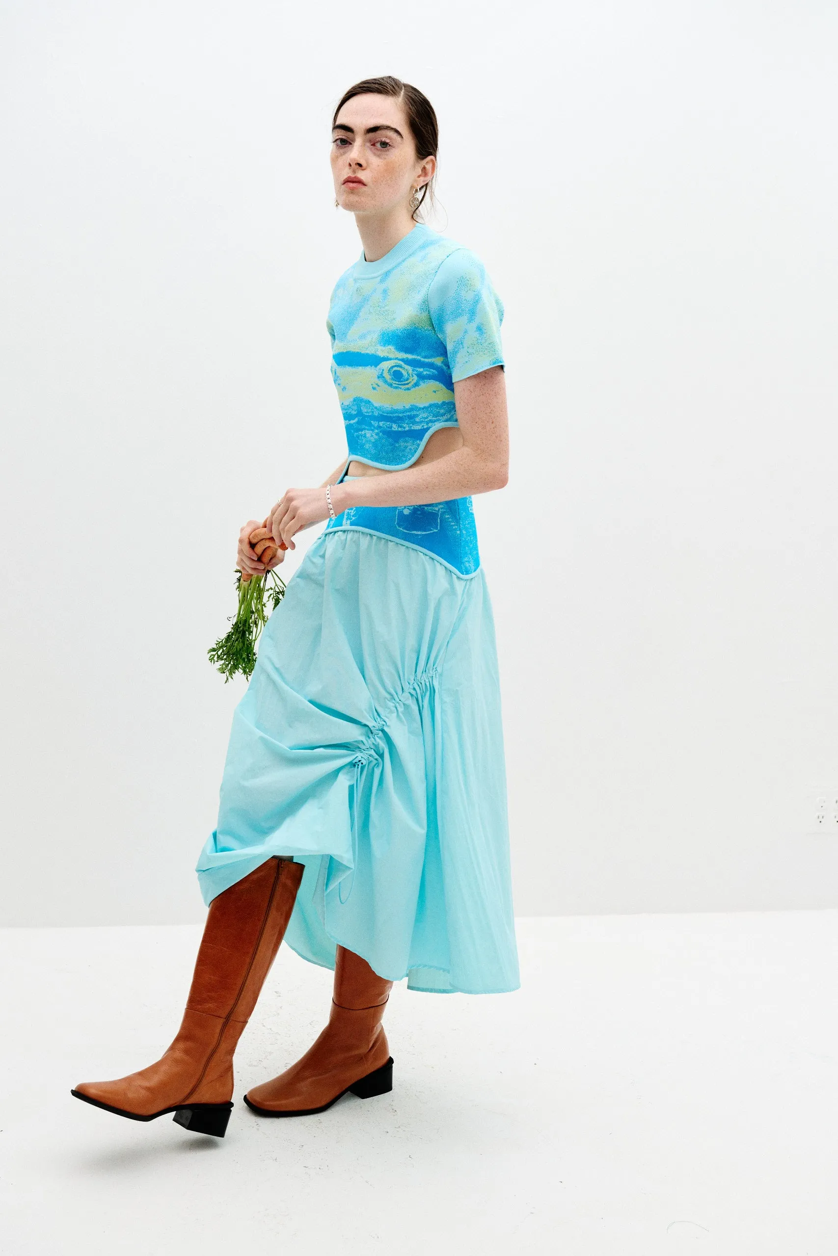 Breathable Layer Fit SecureZipperClosures PEONY MIXED MEDIA MAXI SKIRT