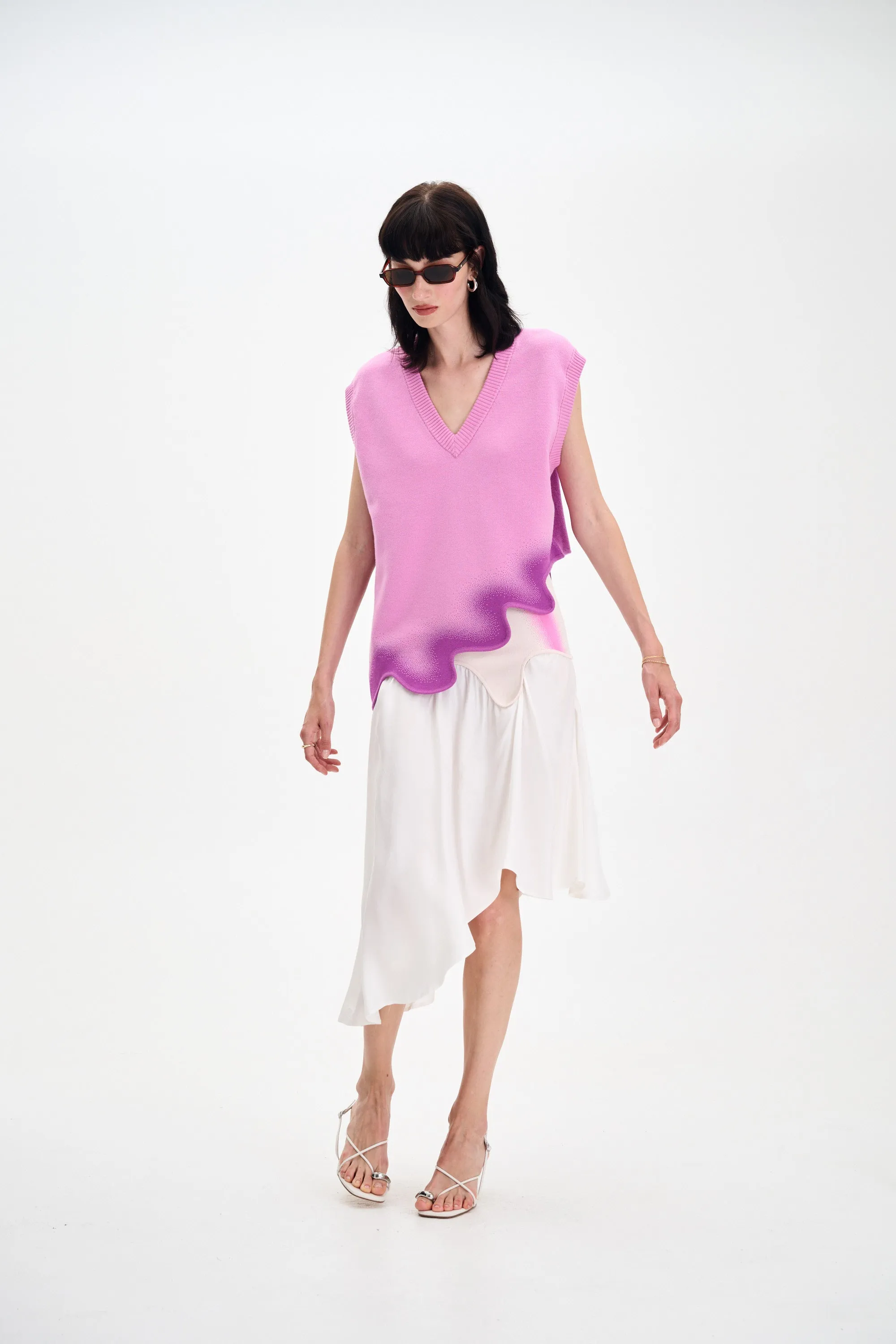 CATALINA OVERSIZED WAVY VEST Bamboo Fiber Fabric