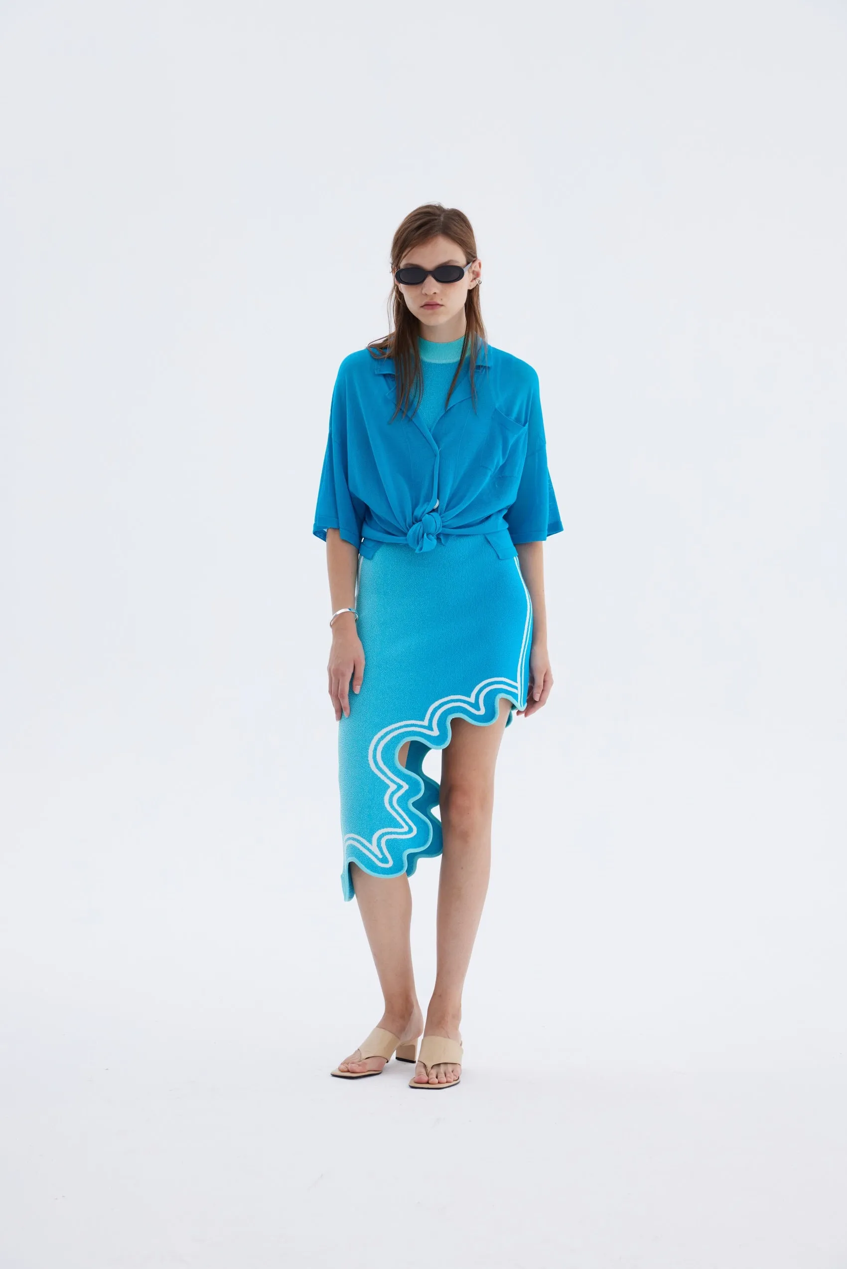 Petal Sleeve Architecture ReflectiveTrim WINNIE ORGANZA POLO