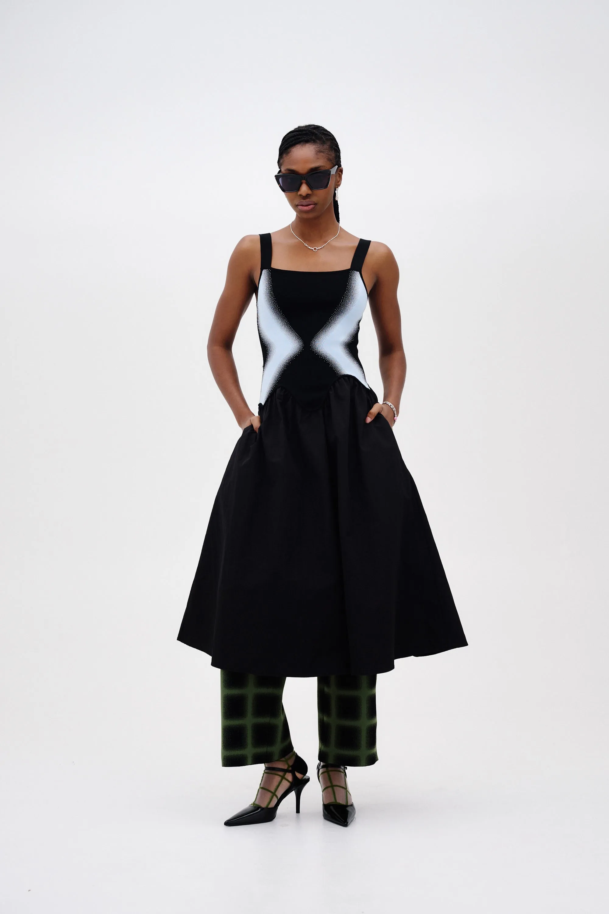 MUSHU MIXED MEDIA TANK DRESS Effortless Mood