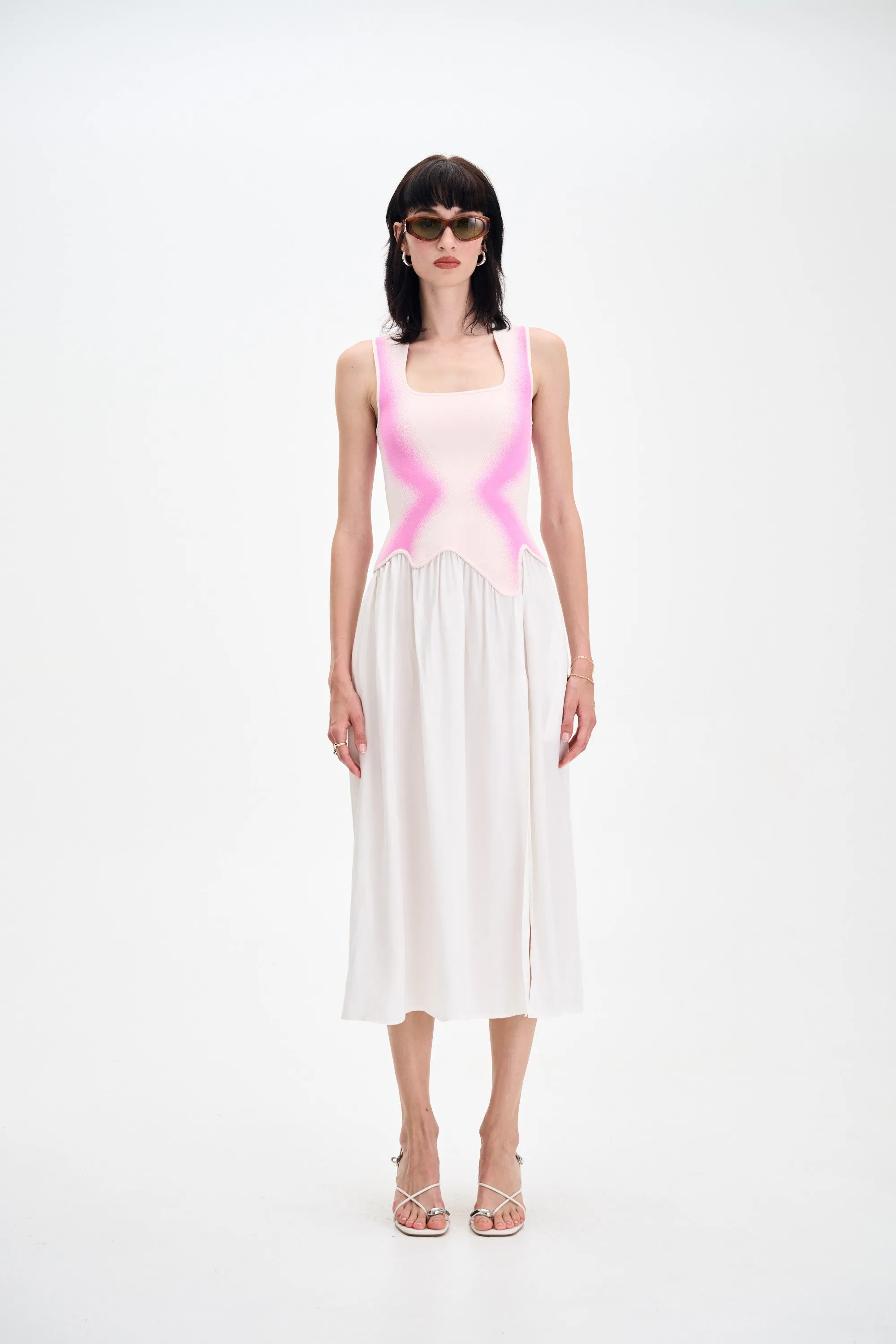 Polished look dress All Timewear NAGINI MIXED MEDIA DRESS