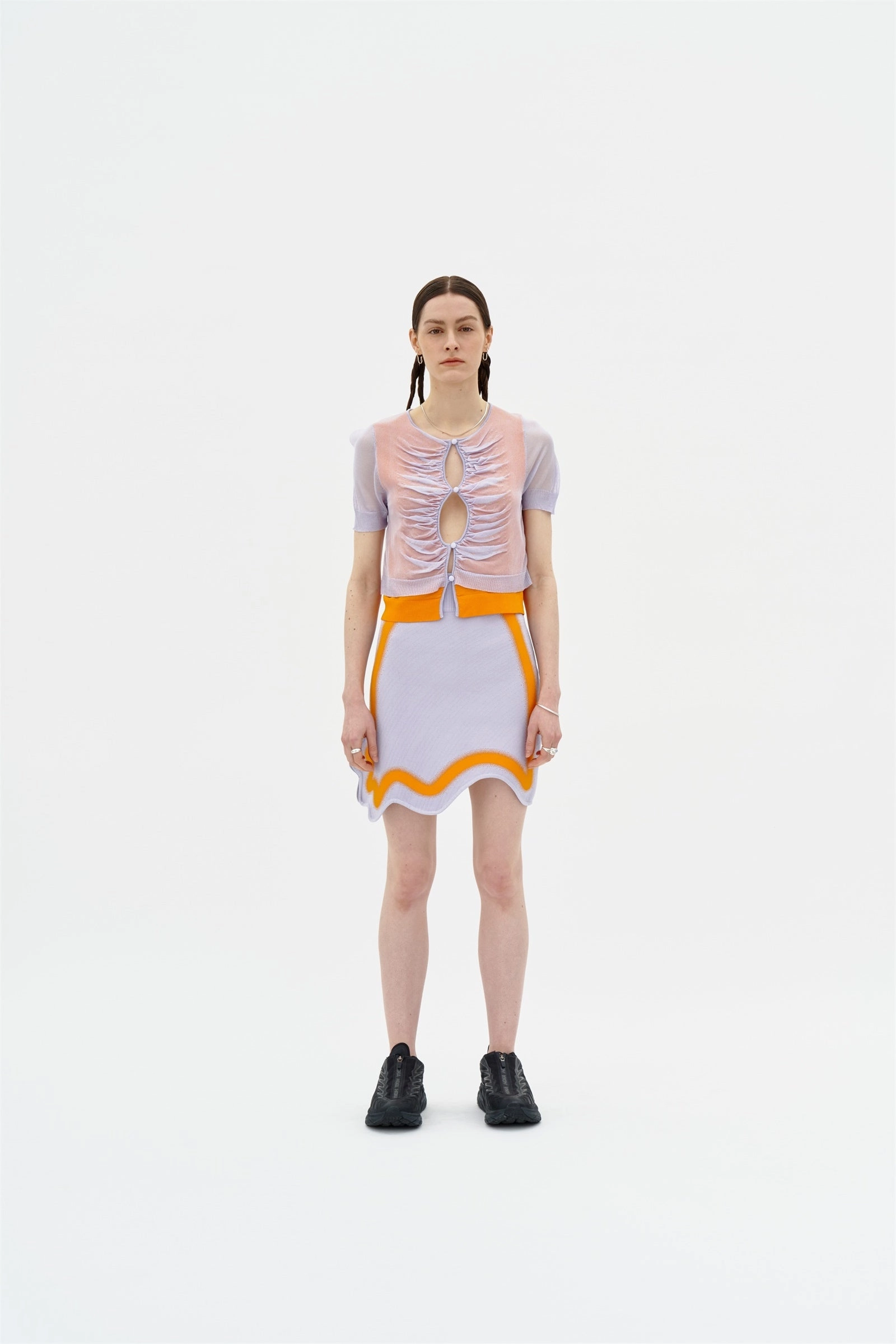 NALA SHEER LAYERING CROPPED TEE MinimalistSilhouette Elegant Look