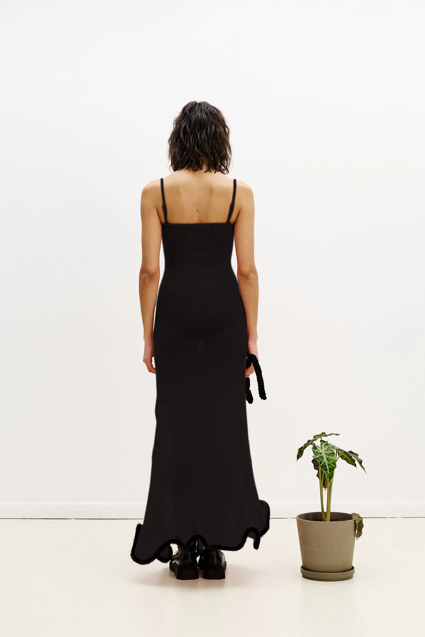 NALIN ALPACA WAVY TANK DRESS Lace-Trim Lightweight-Layer