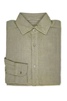 Nigel Cabourn Green Cotton British Officers Shirt Multi Pocket Utility Fashion Forward
