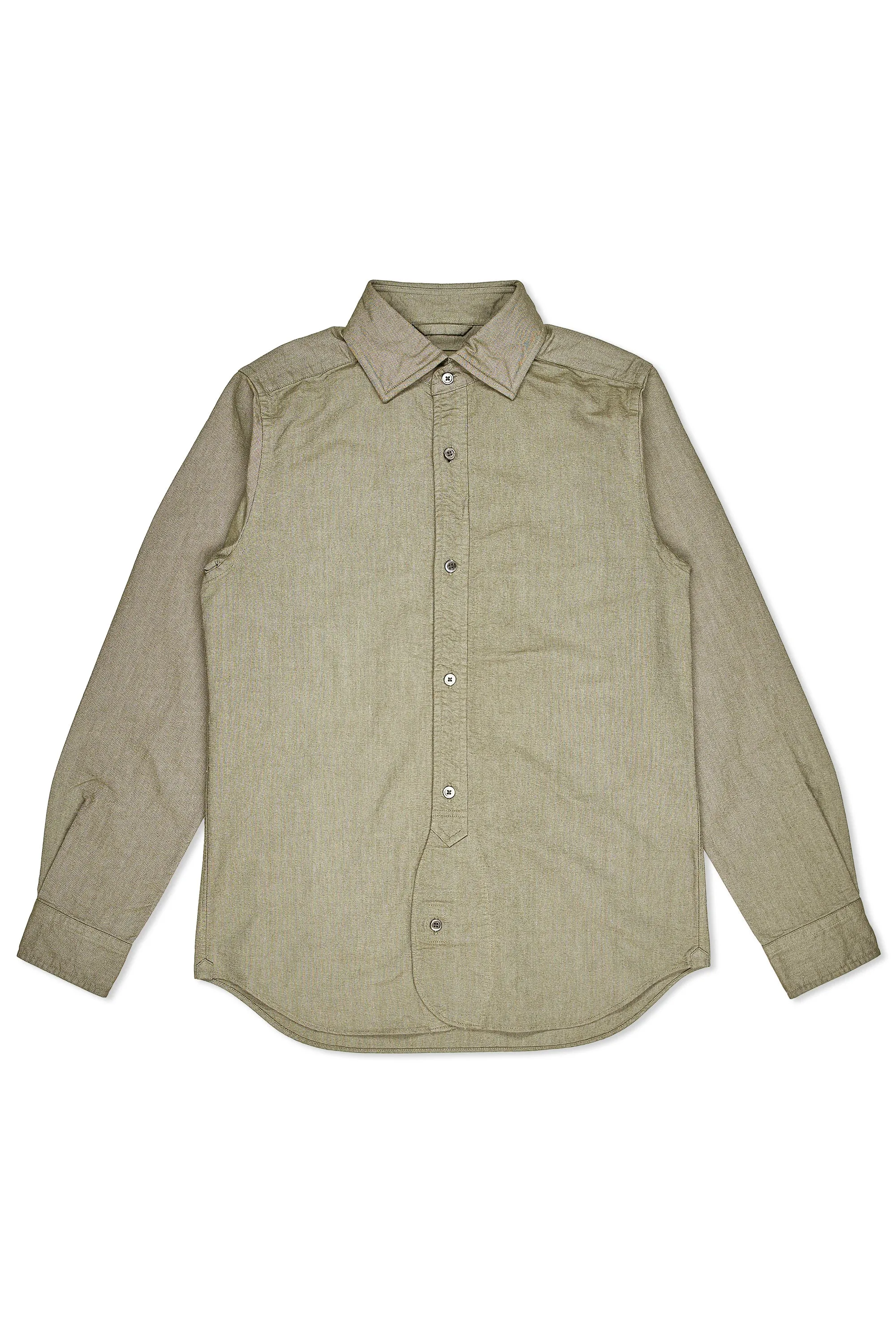 Breathable Fit Smooth Finish Nigel Cabourn Green Cotton British Officers Shirt