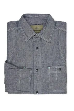 Nigel Cabourn Indigo Cotton New Medical Shirt Minimalist Fit