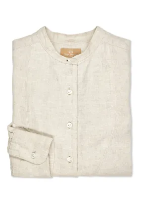 Nigel Cabourn Ladies Ivory Dungaree Classic Dress Shirt Anti Pill Treatment Minimalist Look
