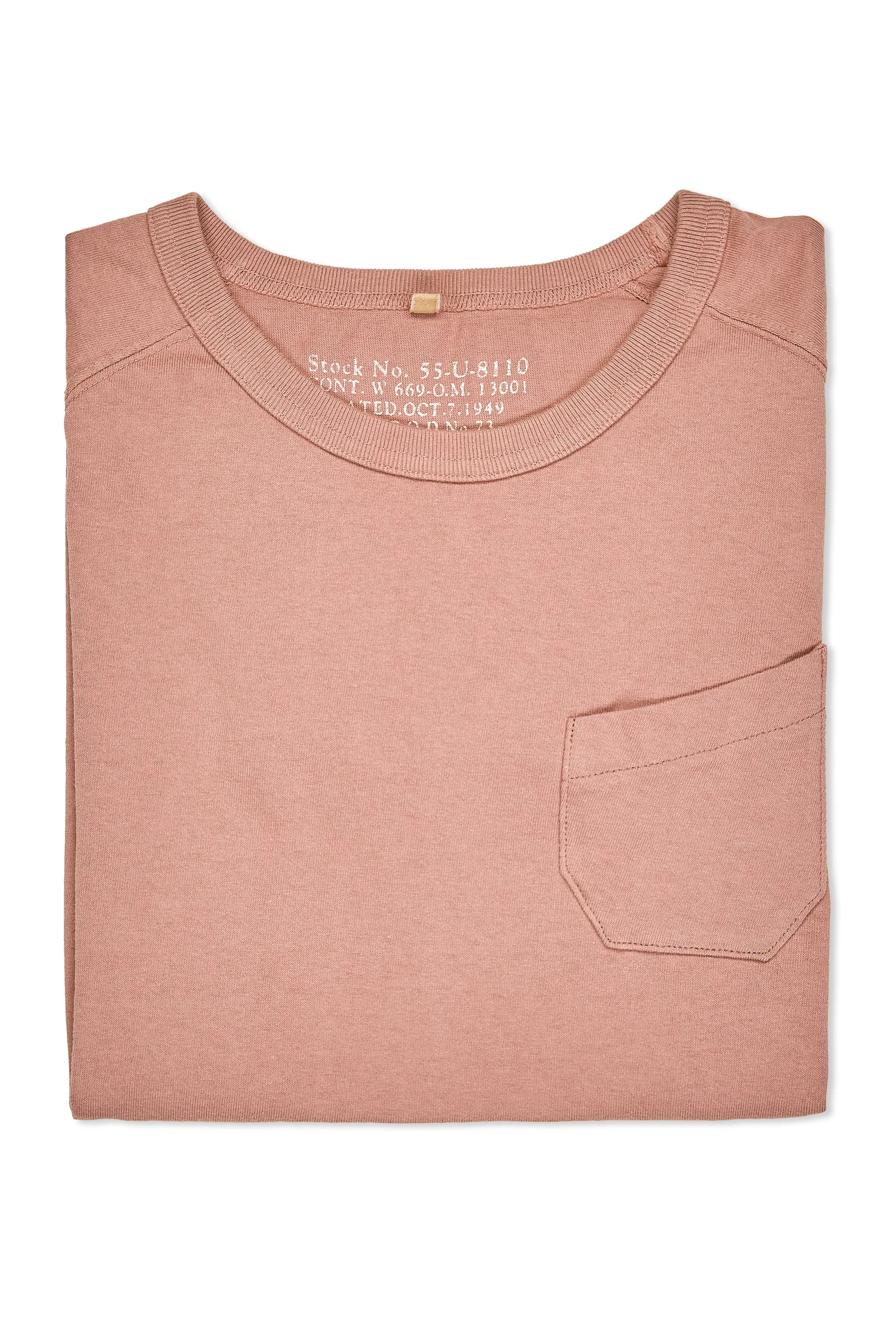 Nigel Cabourn Ladies Pink New Basic Pocket T-Shirt Chic Wardrobe Simple Comfort