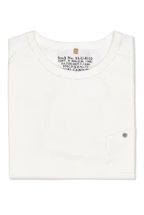 Seamless construction Nigel Cabourn Ladies White Classic Freedom Sleeve Big T-Shirt