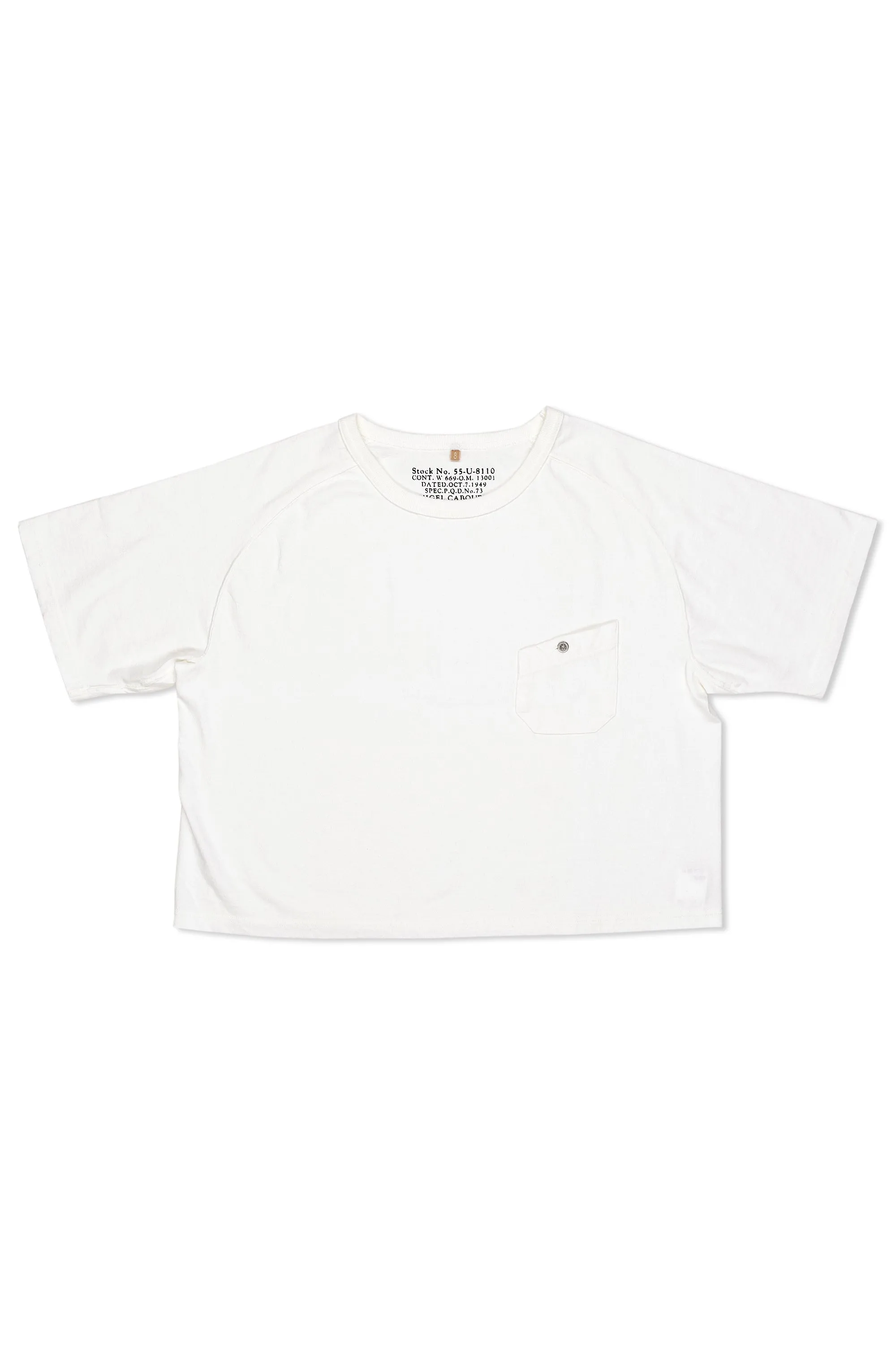 Sleepwear tall size Nigel Cabourn Ladies White Classic Freedom Sleeve Big T-Shirt