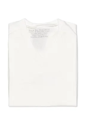 Beach Ready Unisex Option Nigel Cabourn Ladies White V-Neck T-Shirt