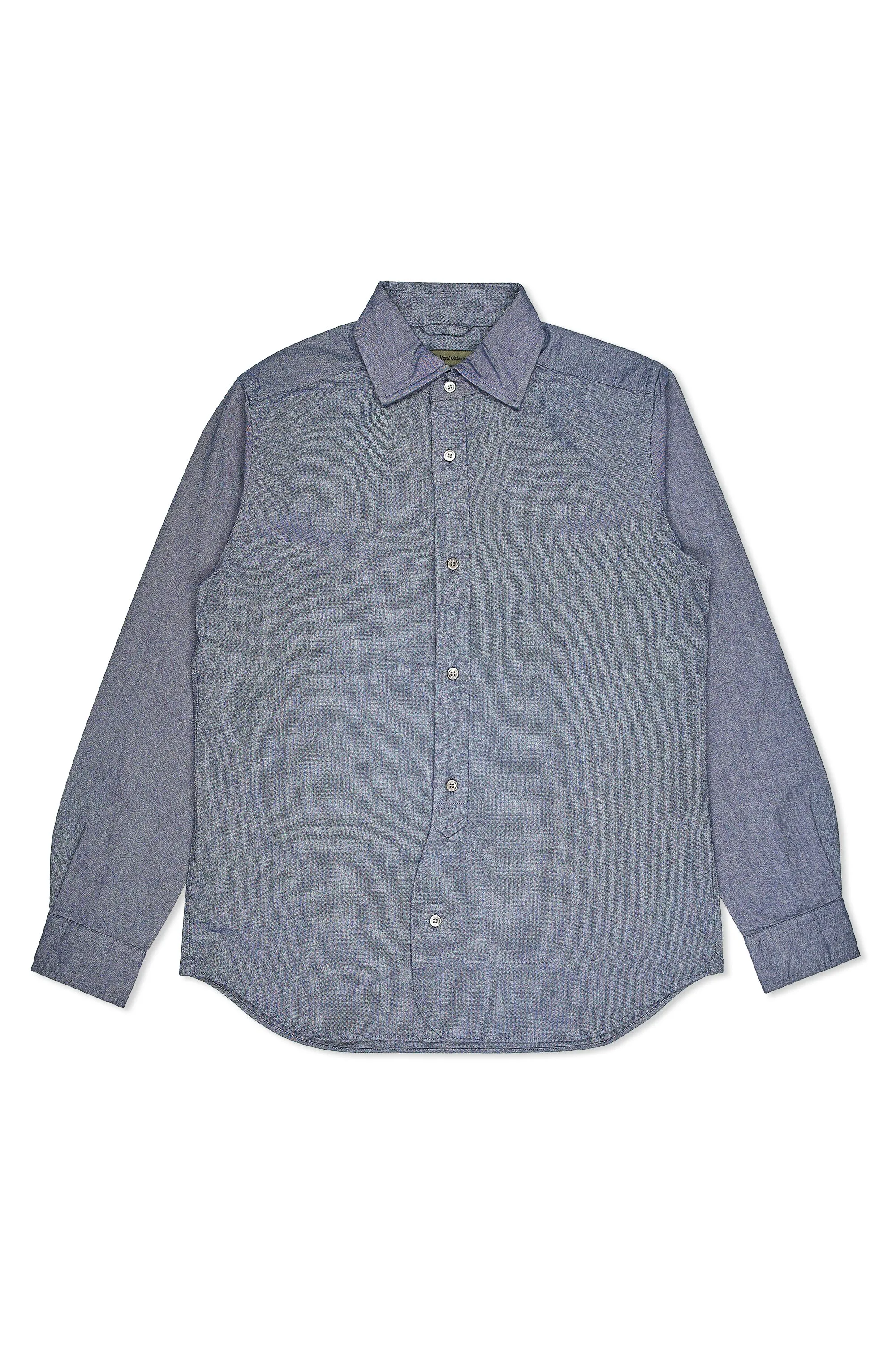 Nigel Cabourn Navy Cotton British Officers Shirt Pre Shrunk Cotton Blend