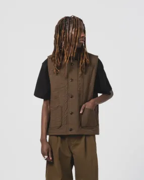 Soft Weather Wear Compression Fit Barrage Vest Quilted Cotton Java Brown