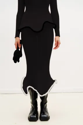 GINNY ALPACA WAVY MIDI SKIRT Tough Style Slim Look