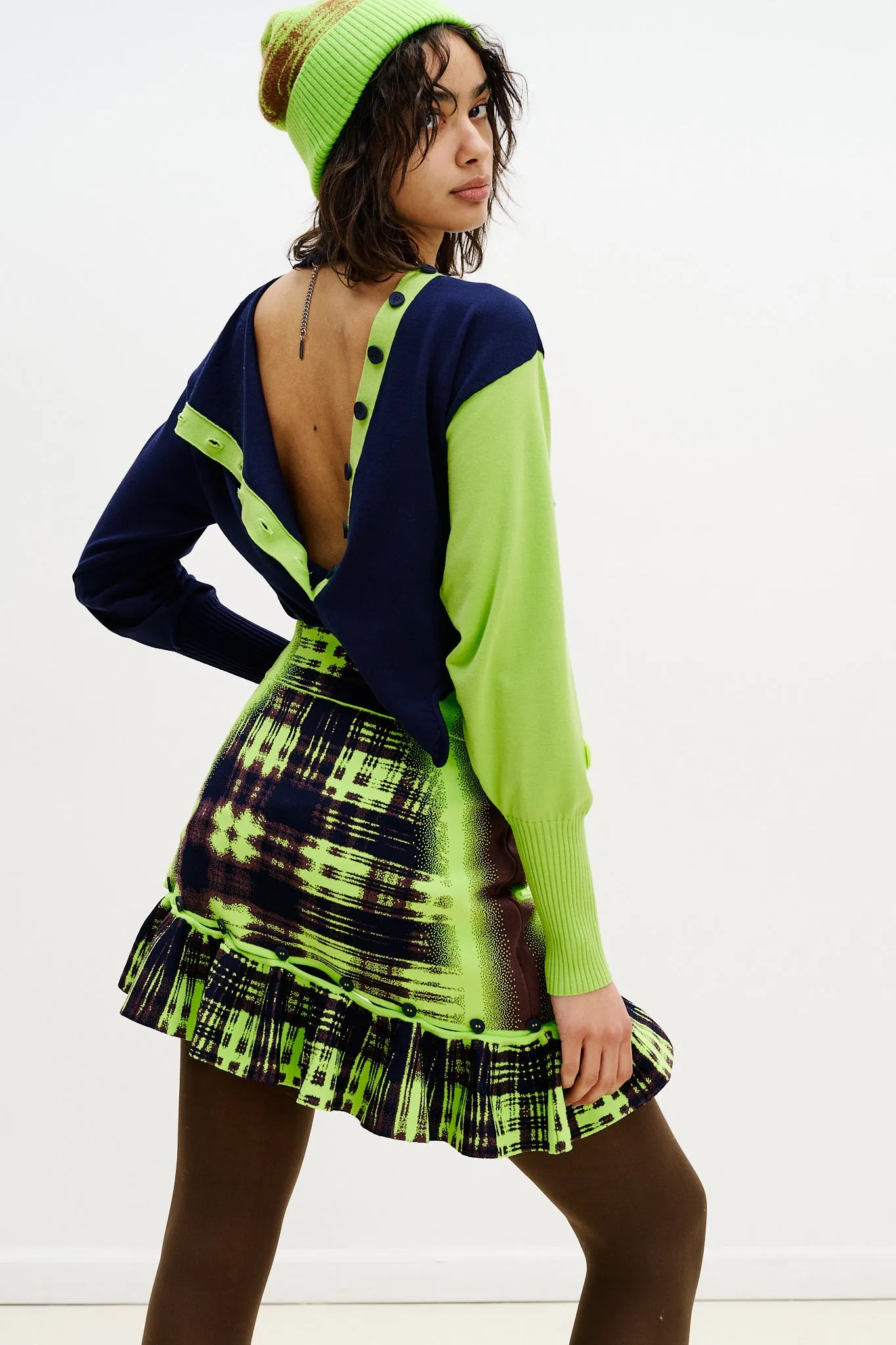 BondedShoulderTaping SHARON COLORBLOCK WAVY PULLOVER