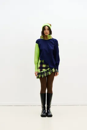 Tagless Collar Adjustable Cuff System SHARON COLORBLOCK WAVY PULLOVER