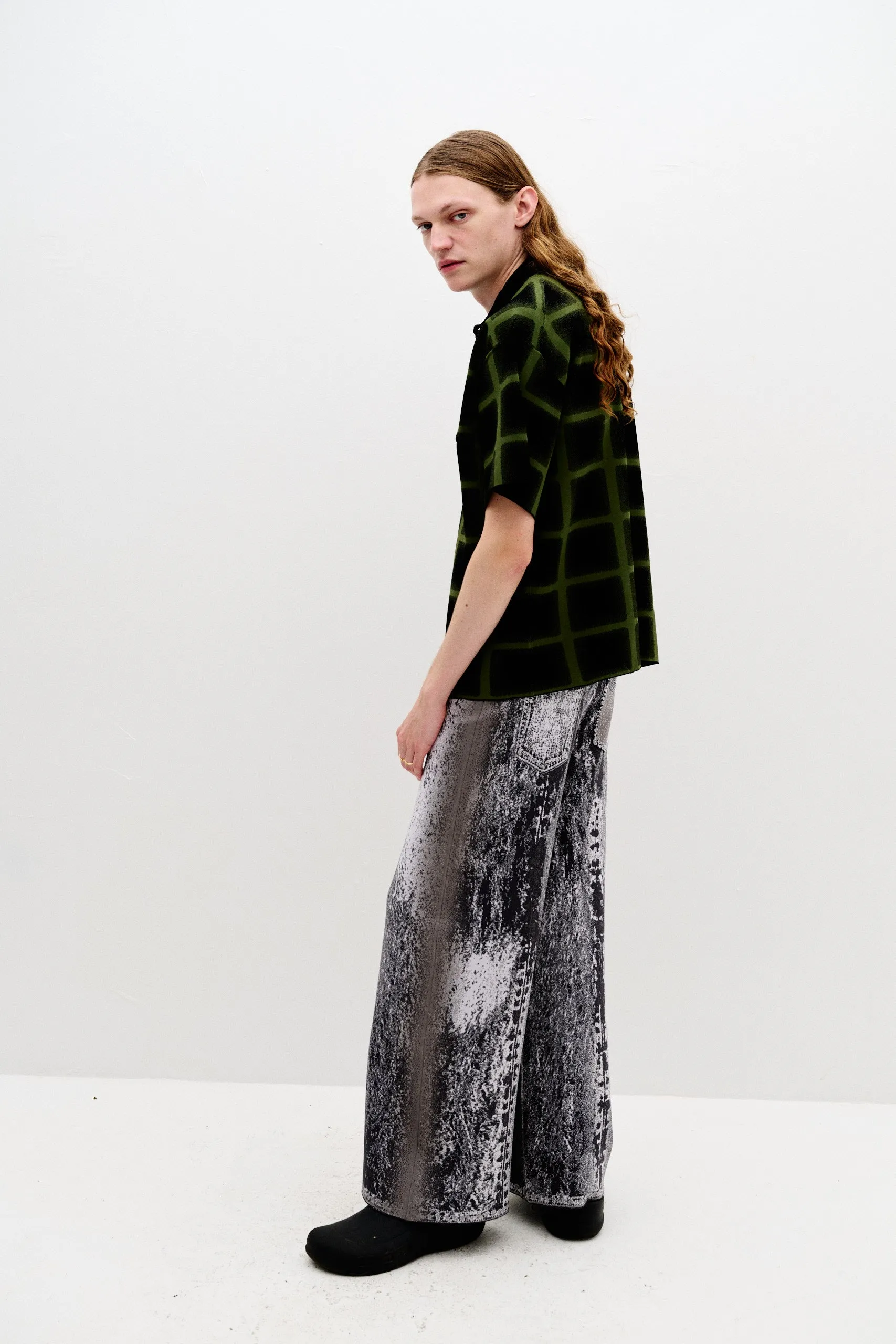 CAMELLIA OVERSIZED PLAID SHIRT Layered Collar Design