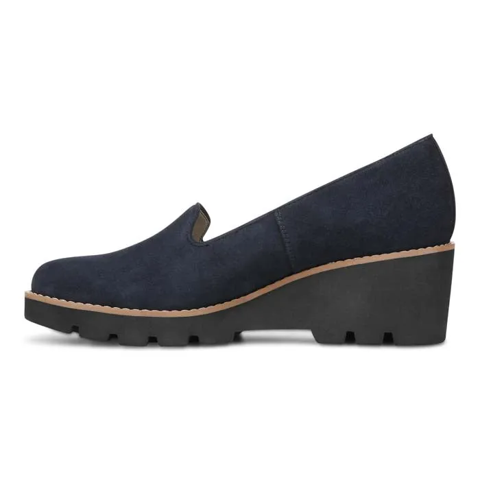 Break Step Womens Vionic Willa Wedge in Navy
