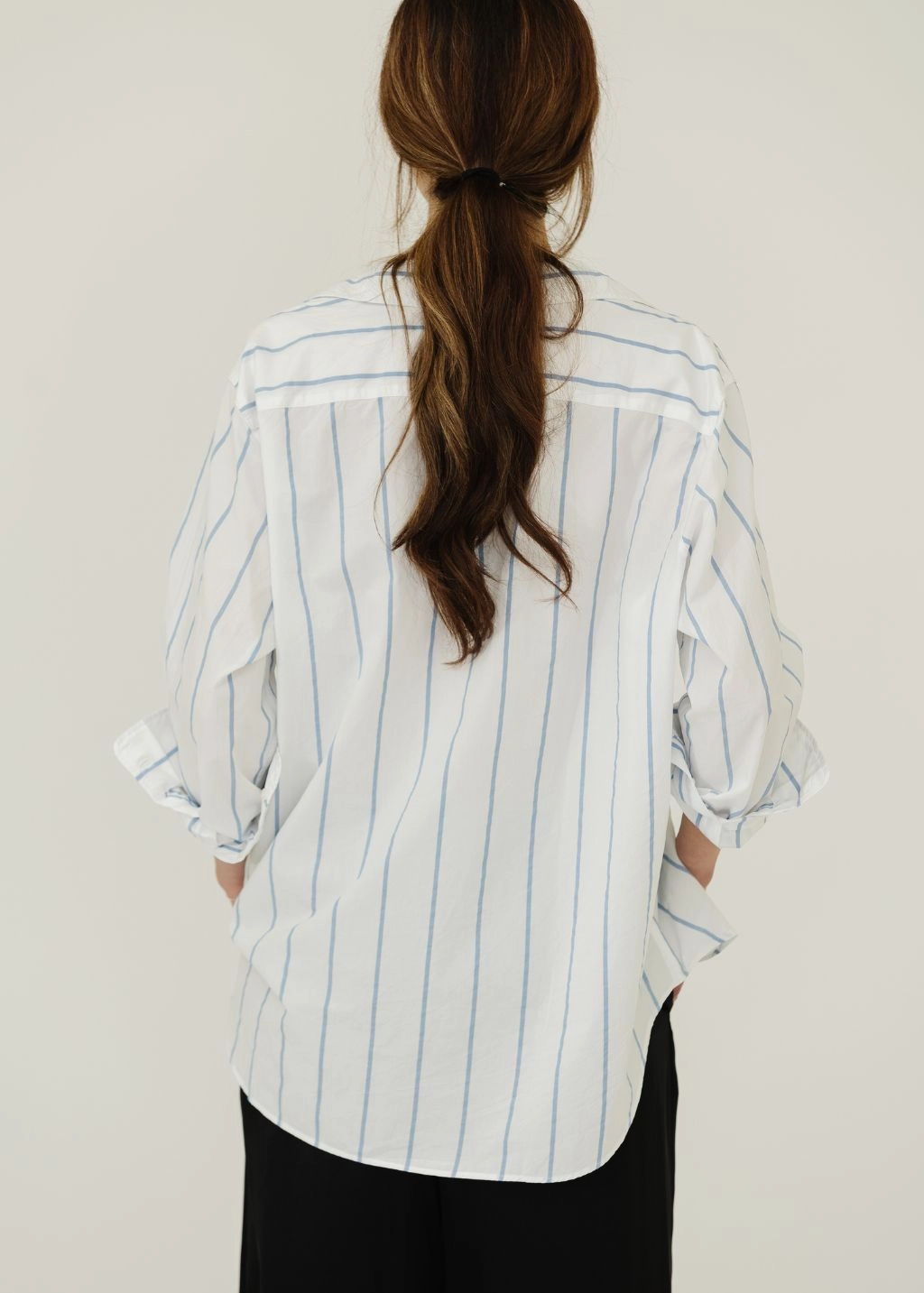 Frank & Eileen 'Eileen' Relaxed Button-Up in Wide White & Blue Stripe Relaxed Tee