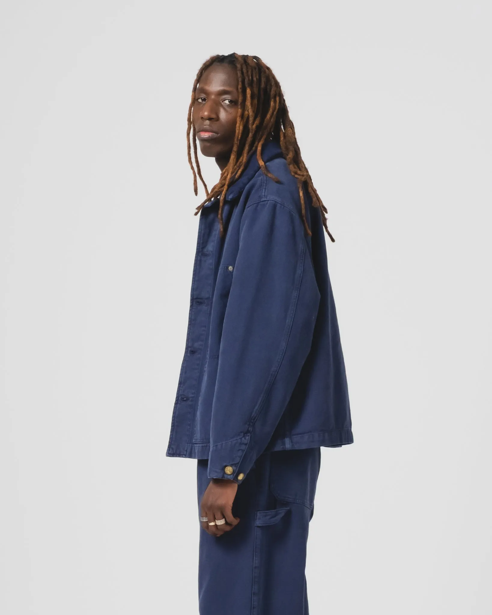 Arizona Jacket Canvas Indigo Blue Soft Interior Brushing