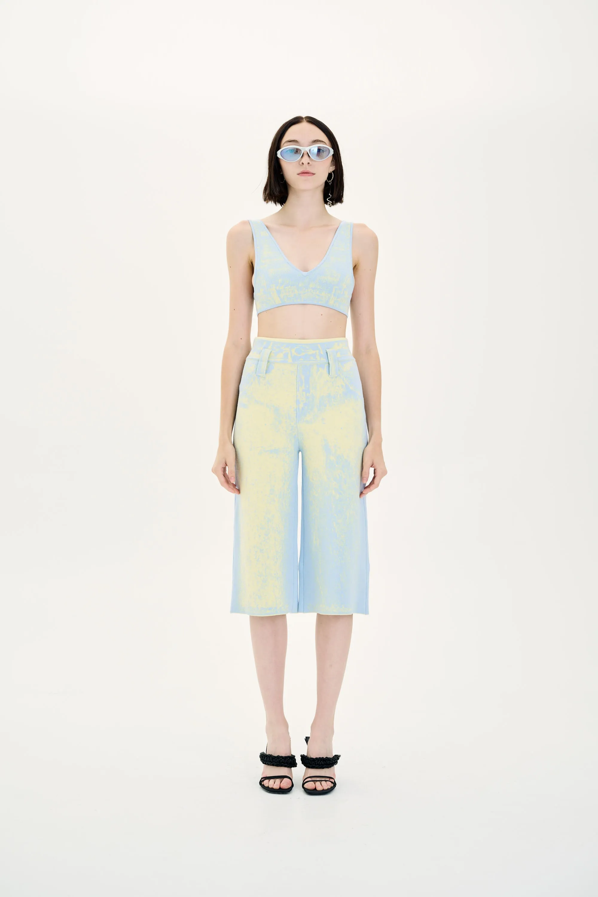 Noise Reducing Fabric Treatment Reinforced Elbow Patches LONGAN FAKE DENIM BRA TOP