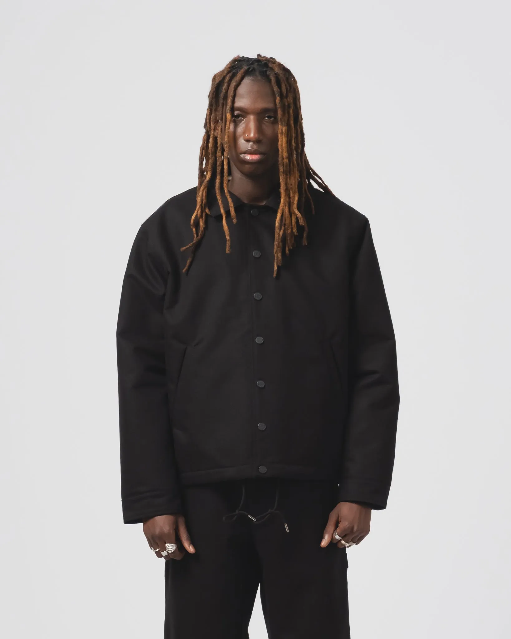 Dago Jacket Nebraska Cotton Black No Roll Collar Technology