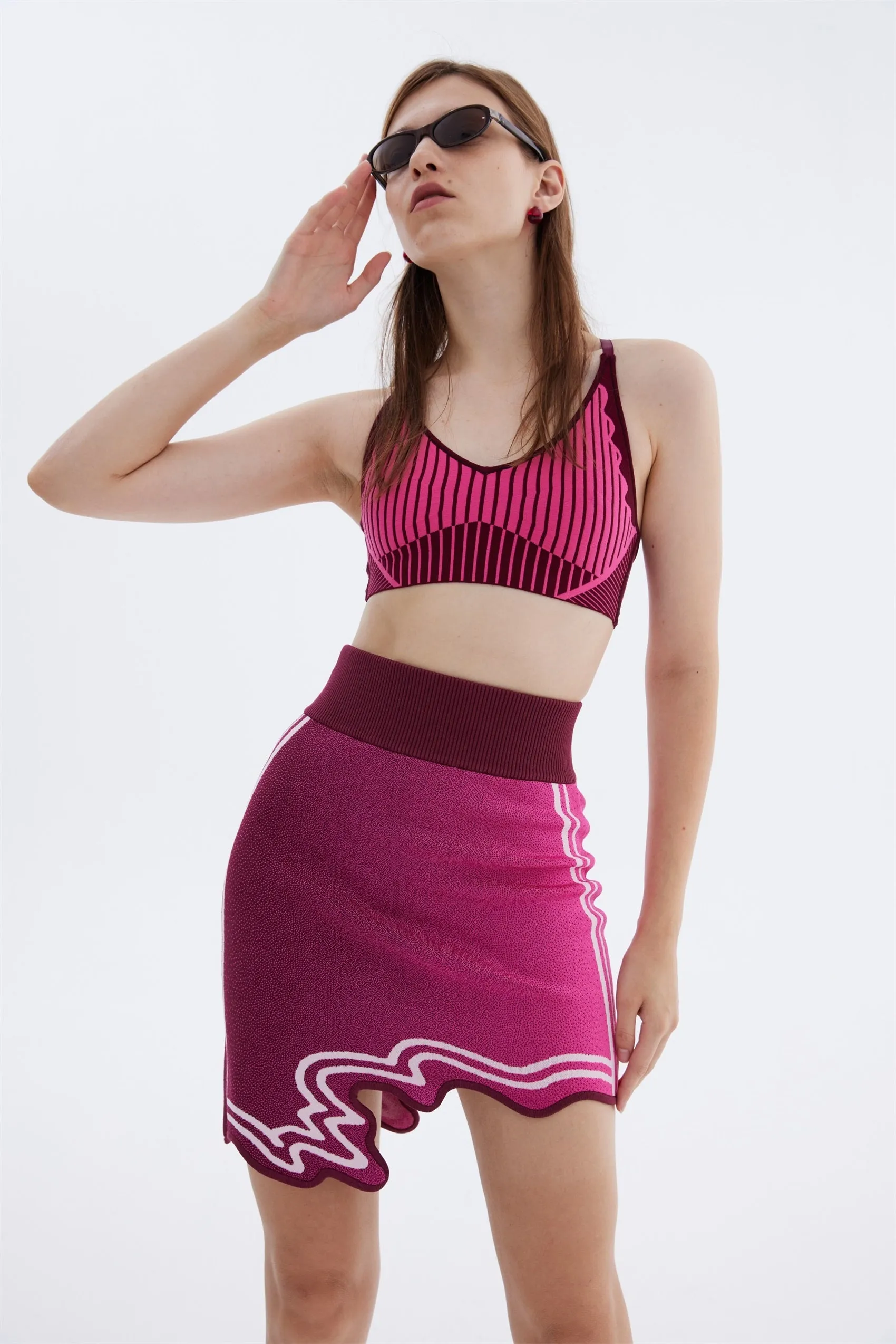 Stretch Fit Compression Support Lining NOVA WAVY MINI SKIRT